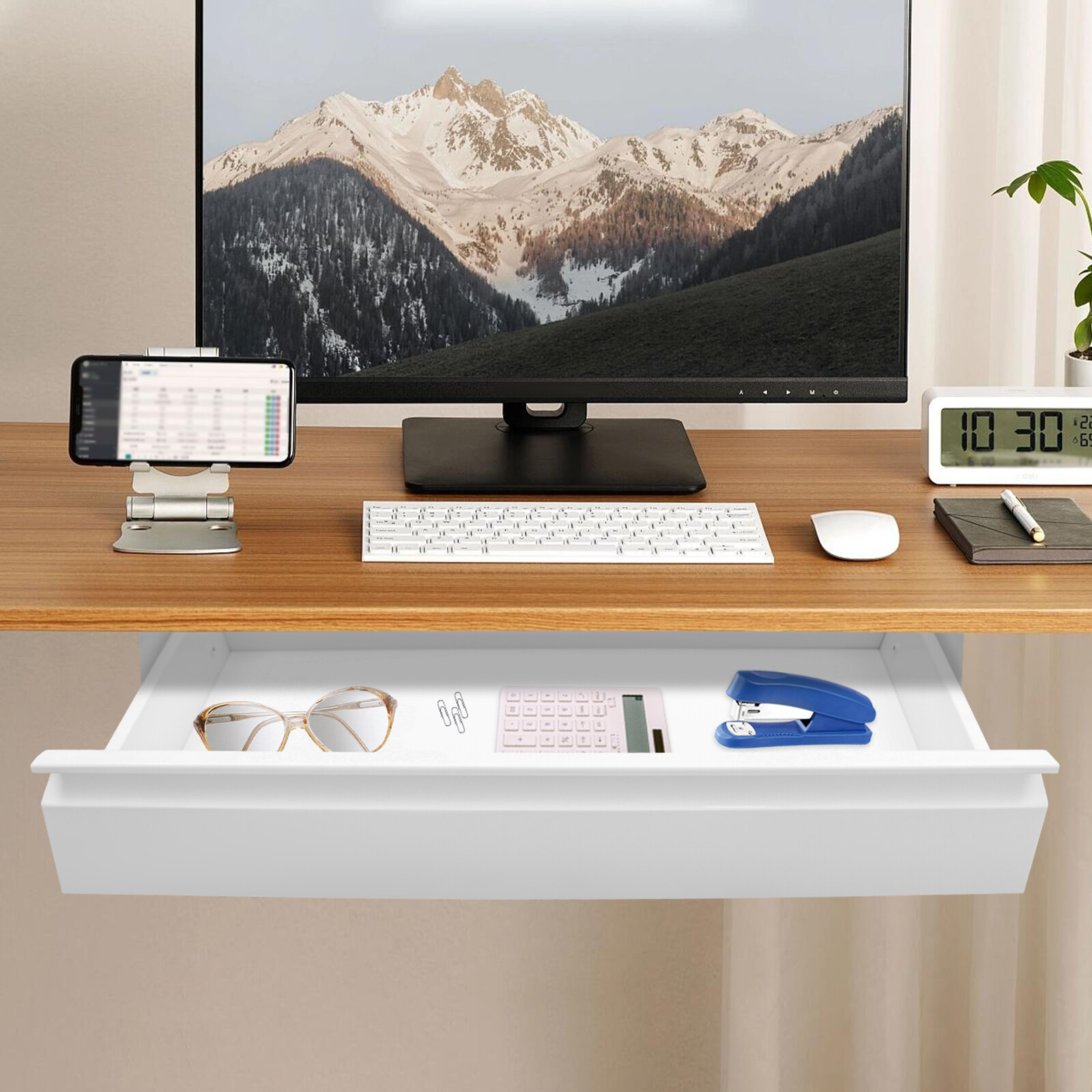 Under Desk Sliding Pull-Out Drawer – Space-Saving Organizer for Workstations