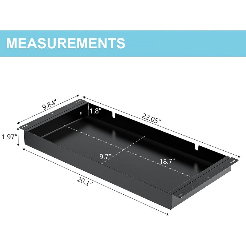 20.1 inch Carbon Steel Slide-Out Under Table Storage Organizer Full Extension