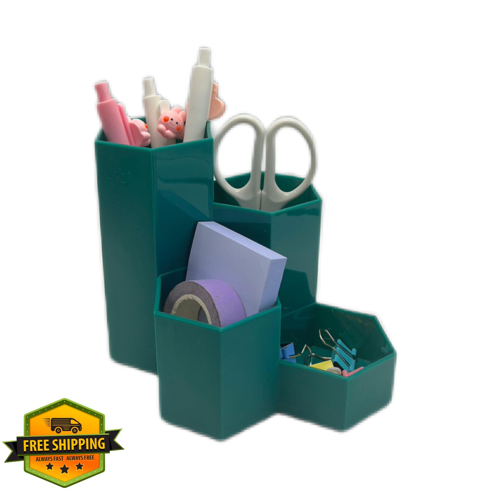Saikvi Teal L-Shape Pen Holder