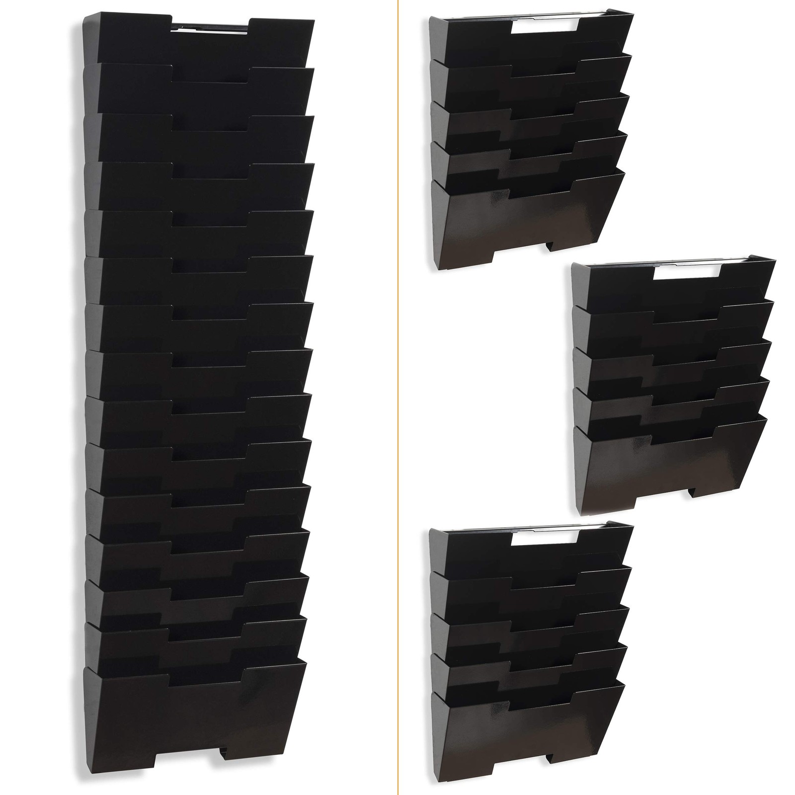 Wallniture Lisbon 15-Tier Wall Mounted File Holder And Desk Organizer Metal