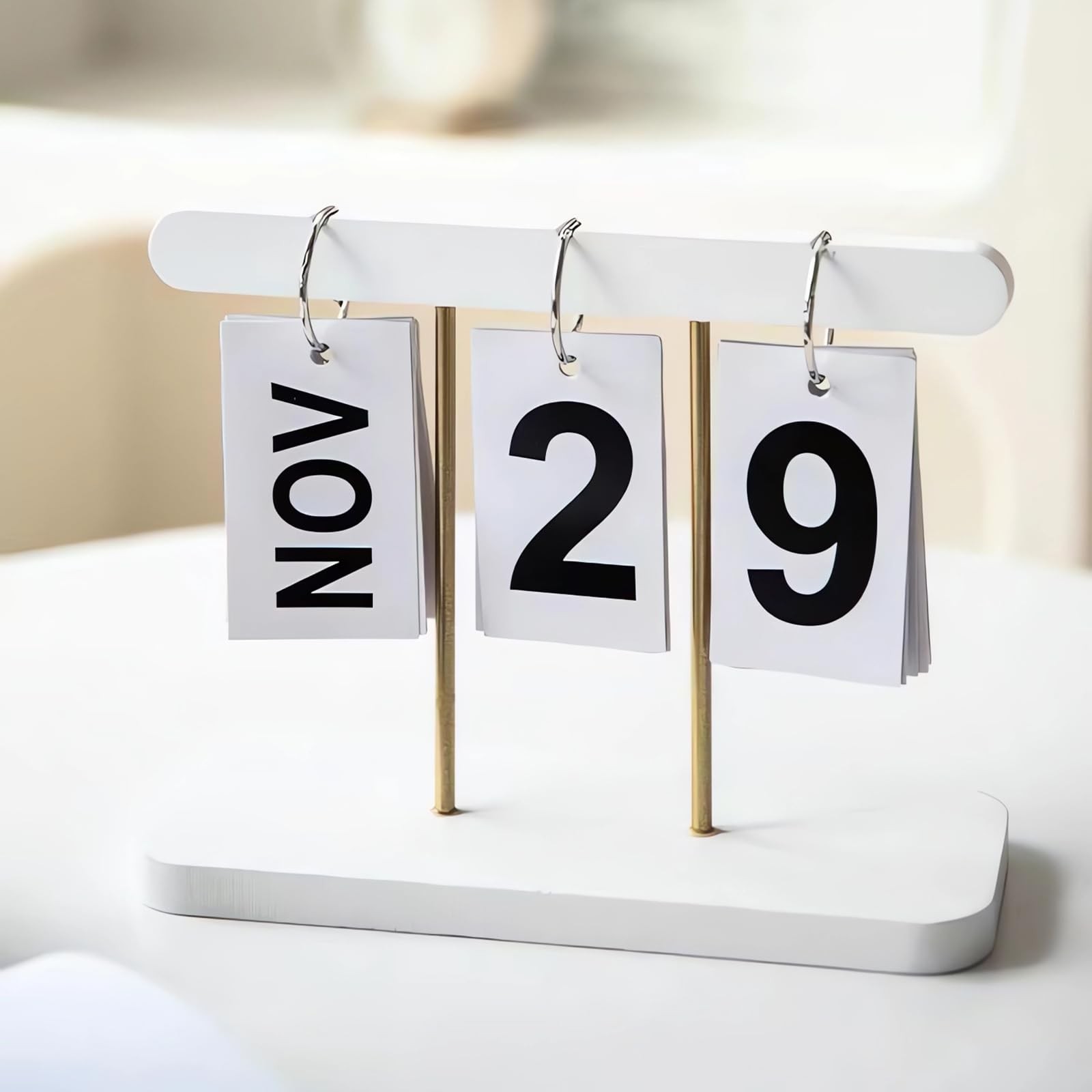 SUPTEC Perpetual Daily Flip Calendar for Desk 2026 Reusable StyleA-White