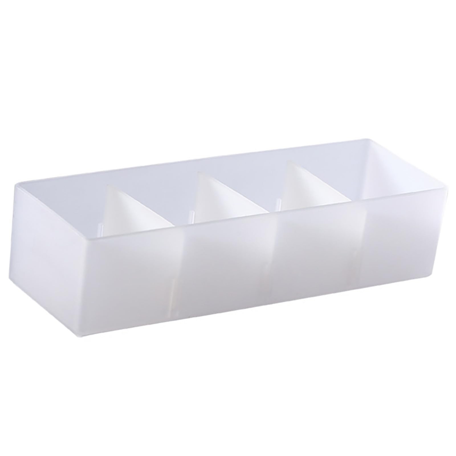 4 Section Drawer Organizer Tray with Removable Partitions, Stackable Transluc…