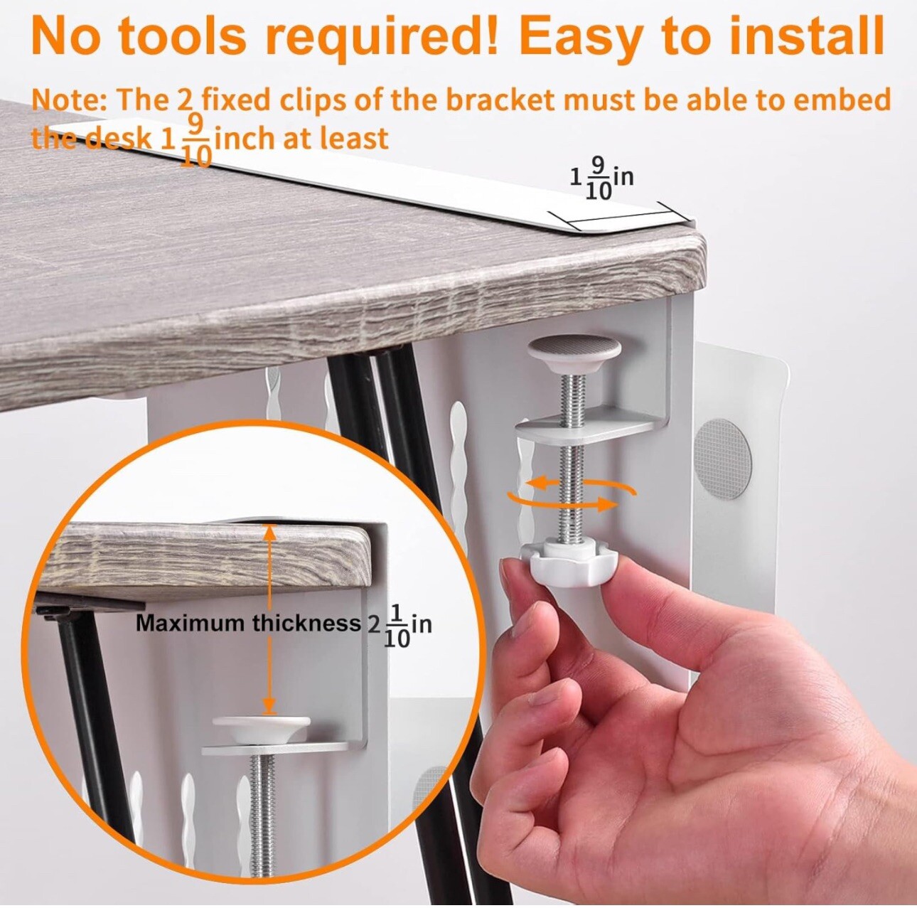 Meekakee Desk Side Storage Under Desk Storage Steel Desk Hanging Organize 1Tie..