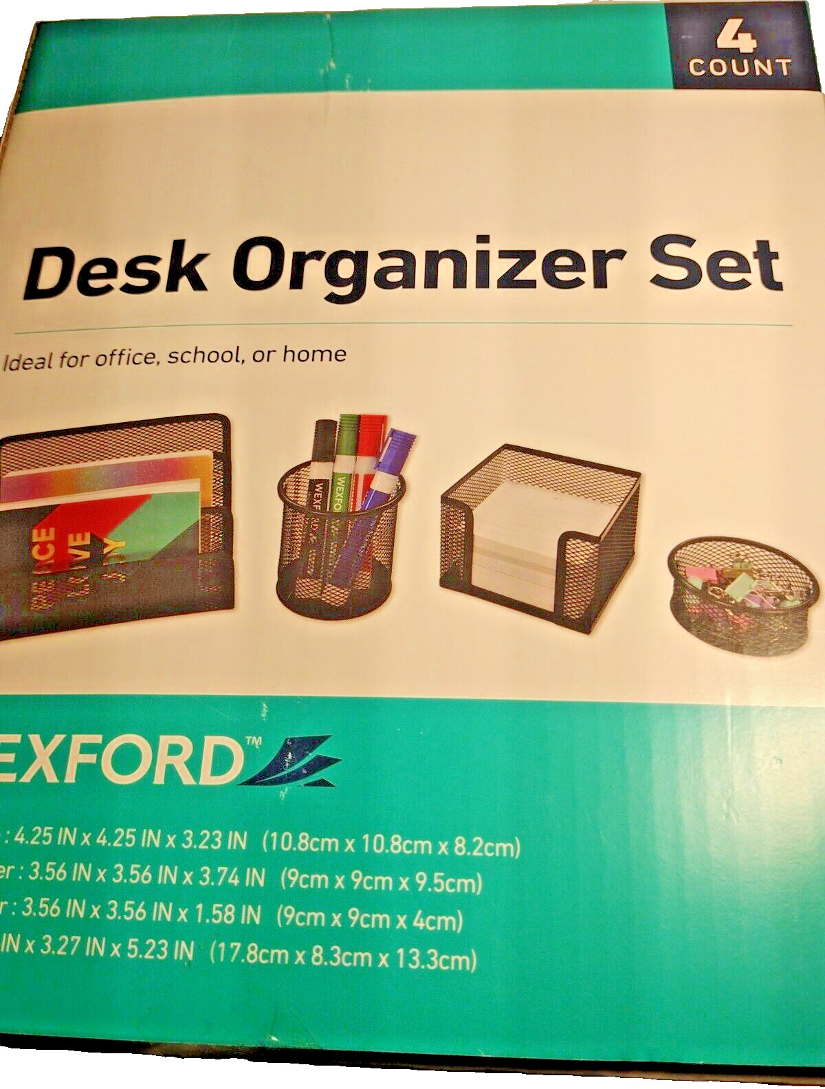 Desk Organizer Set 4 Count Wexford – Ideal for Office, School, or Home NEW