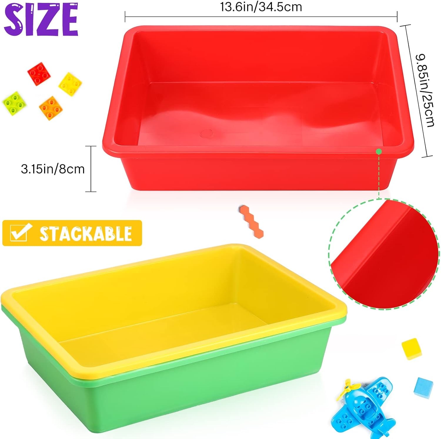 10 Pcs Flat Storage Organizer Tray Bin Letter Size Paper Tray for