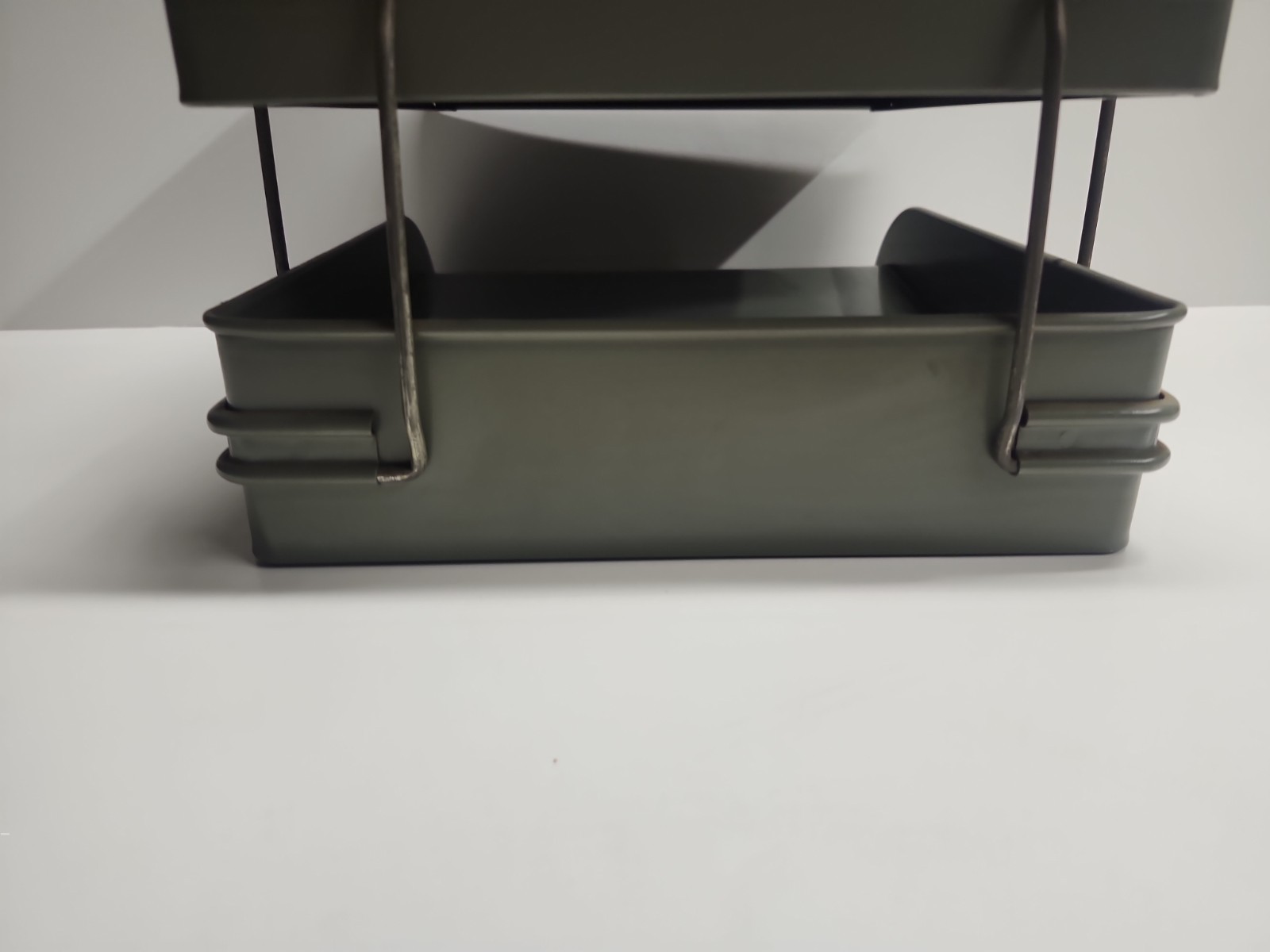Vintage Globe-Wernicke 2 Tier Metal Paper Tray File Organizer Mid-Century Grey