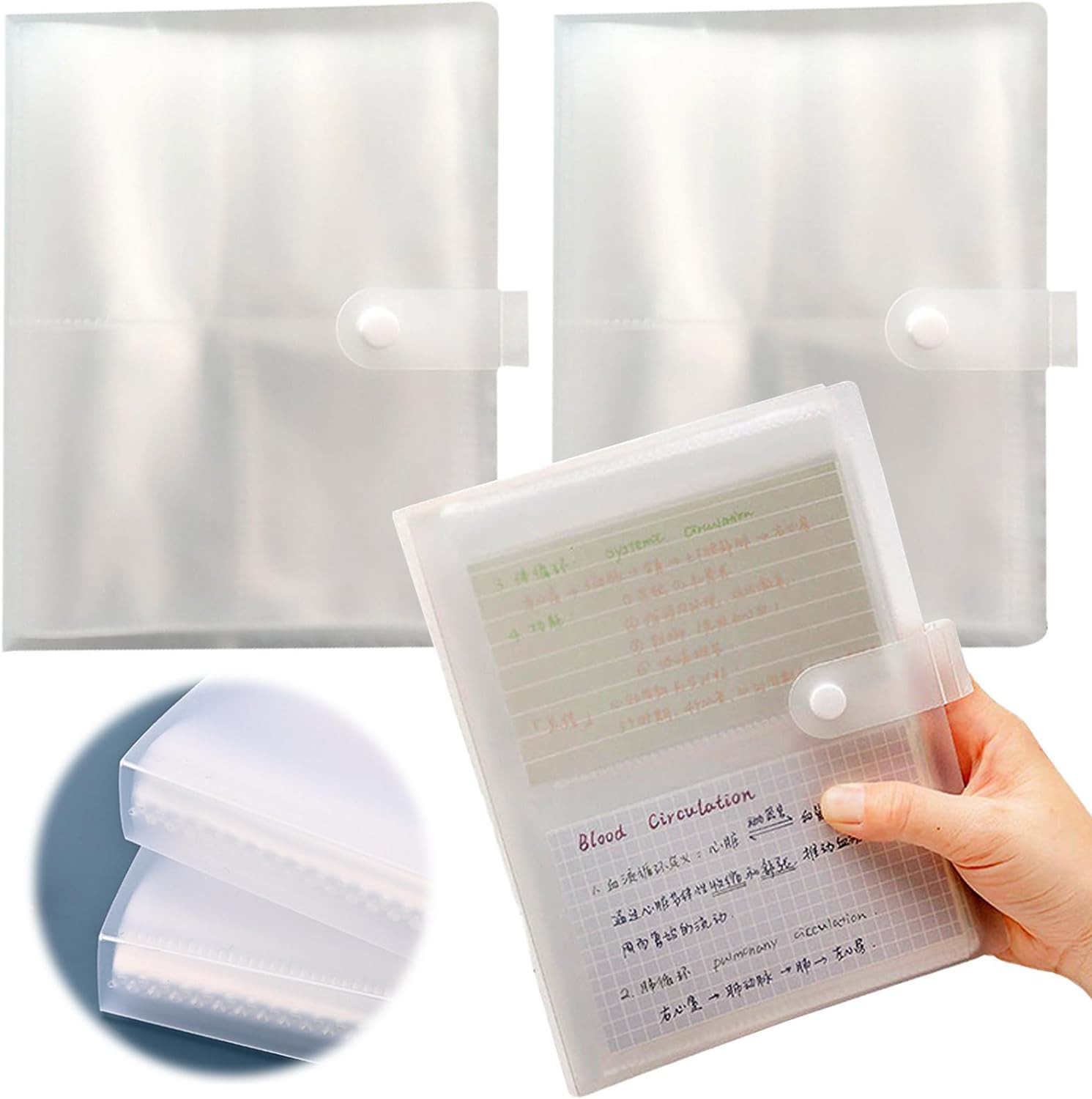 2 PCS 3X5 Index Card Organizer, Index Cards Clear Plastic Holder