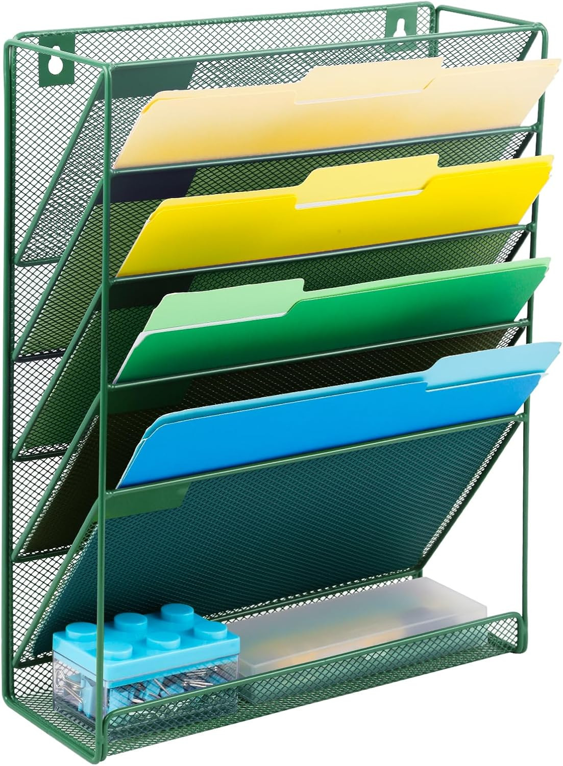 Desk File Organizer Mesh 6-Tier, Hanging Wall Mount Document Organization Stand,