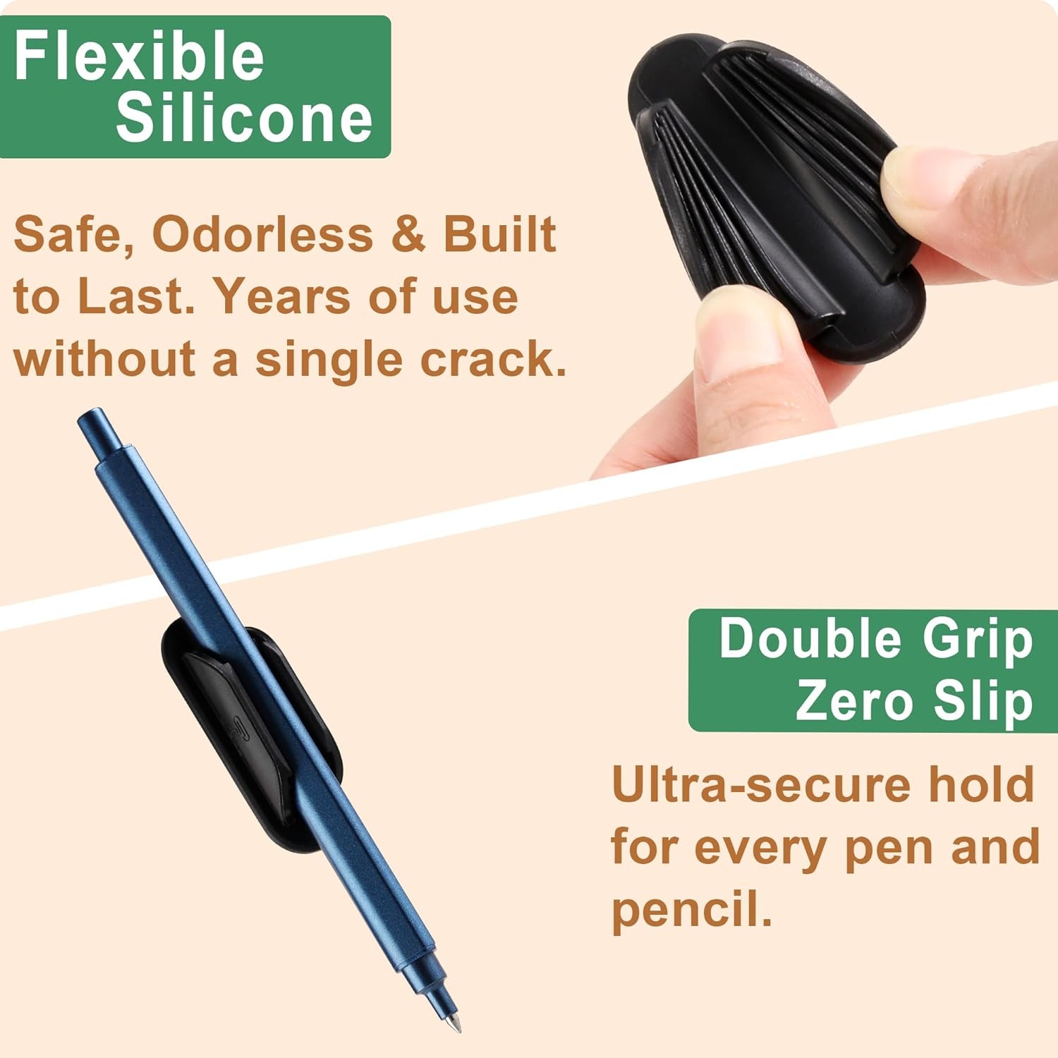 10 Pack Adhesive Pencil Holder for Desk, Silicone Pen Holder for Wall, Clipboard