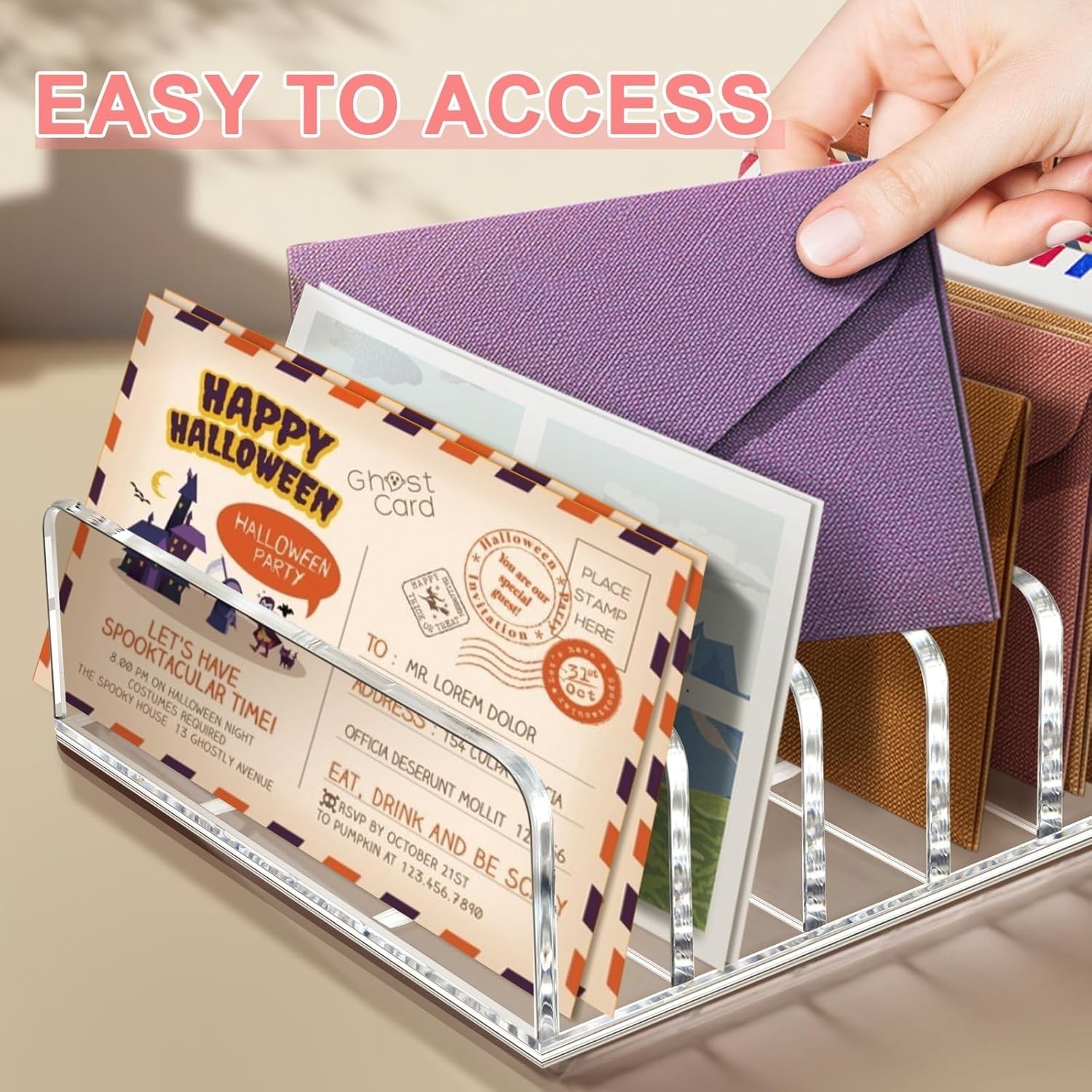 2 Packs Acrylic Mail Organizer 7 Slots Cash Tray for Desk – 7 Slots File Organiz