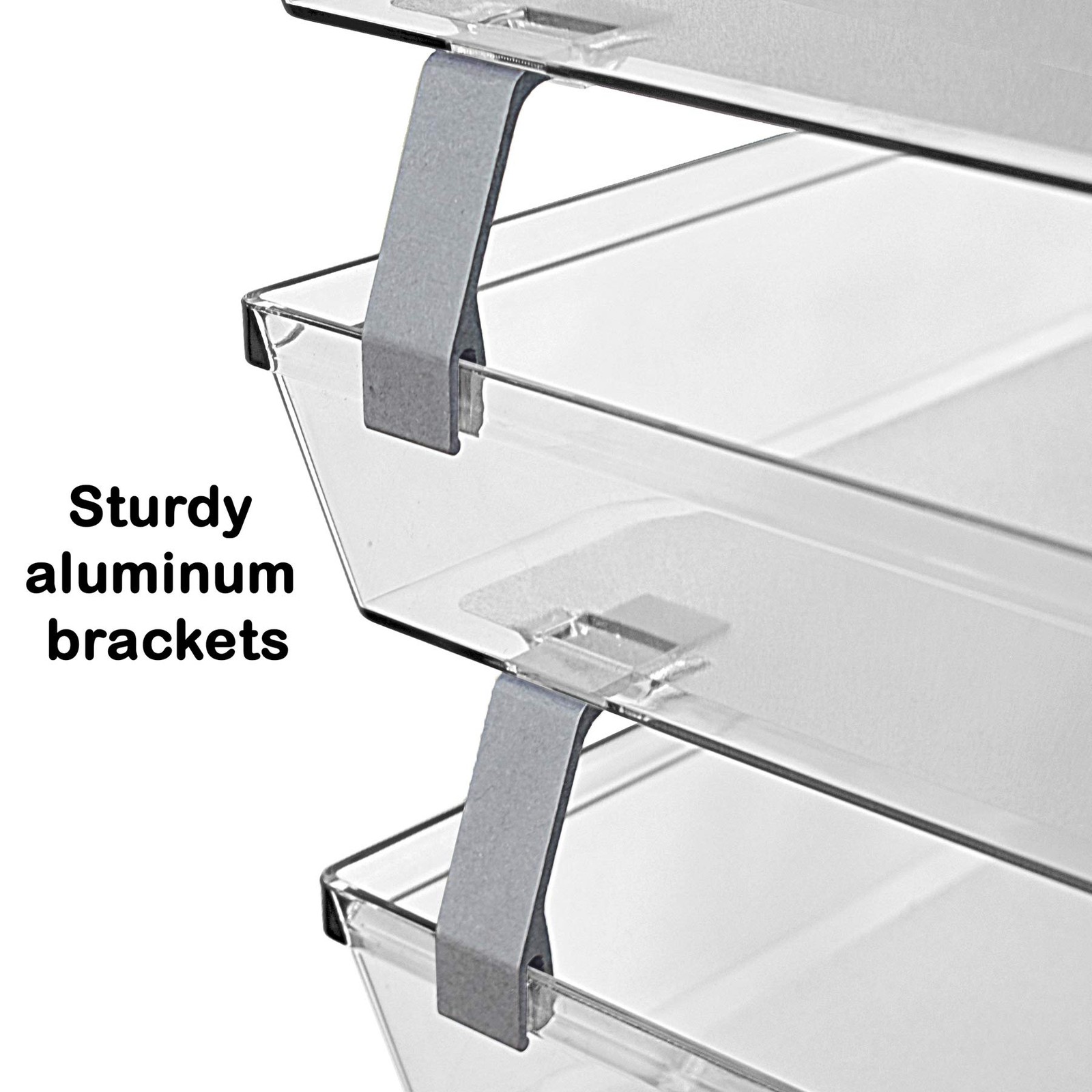 Clear Heavy Duty 4Tier Plastic Stackable Letter Paper Tray Desk Organizer