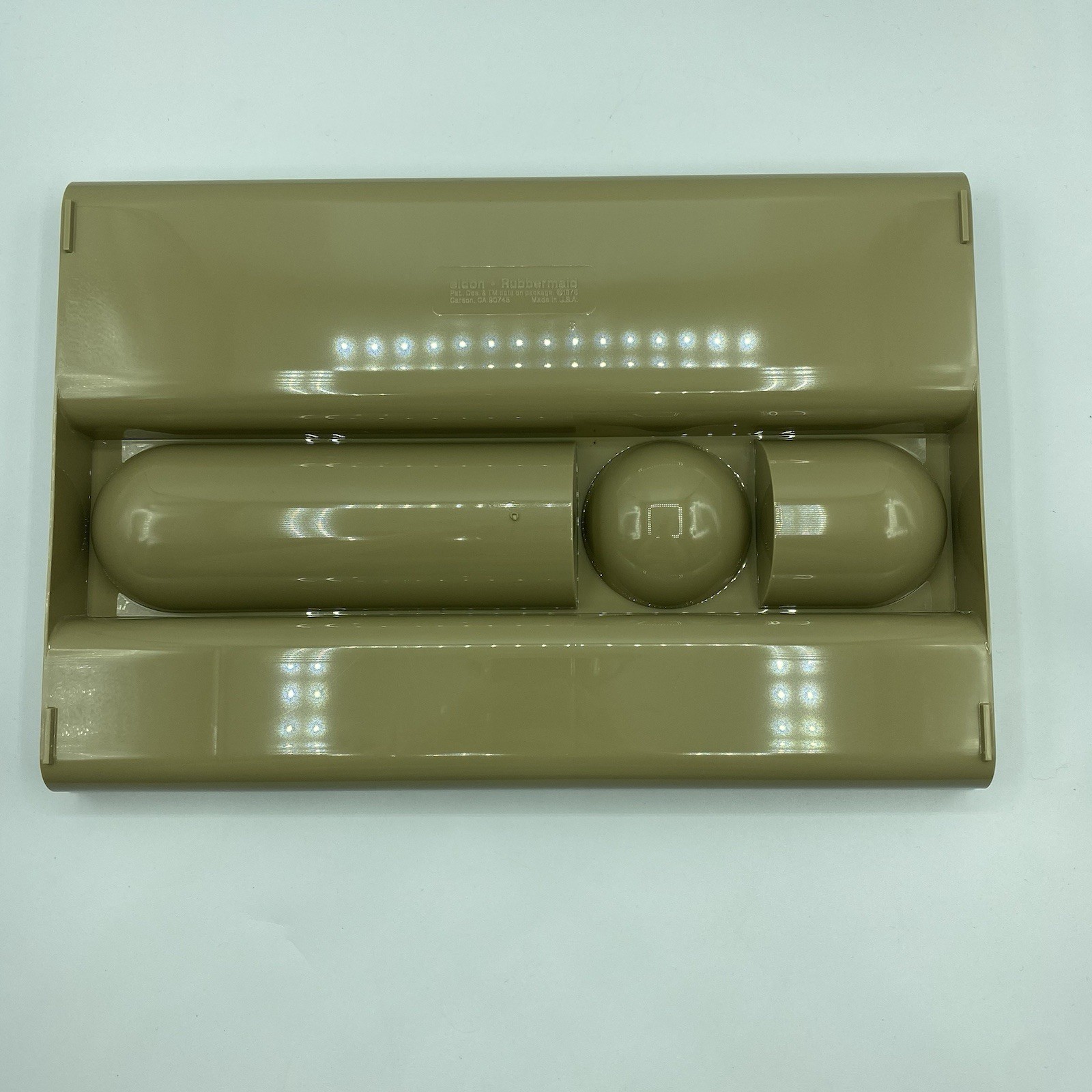 ELDON Rubbermaid Catch All Tray Organizer BEIGE Plastic Space Age Office 70s