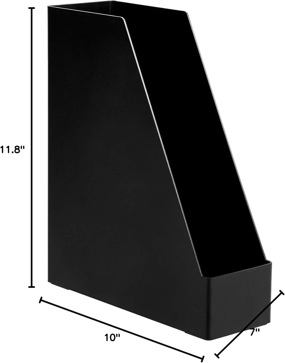 Plastic Desk Organizer – Vertical Magazine and File Holder, Black, 2-Pack