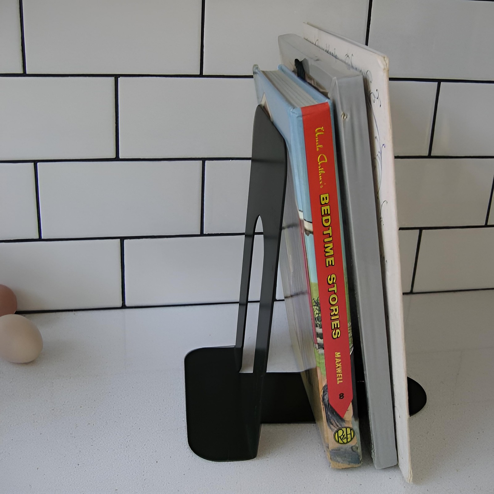 Spillbox Metal Non Slip Bookends Book Shelves | Shelf | Study Standard, Black