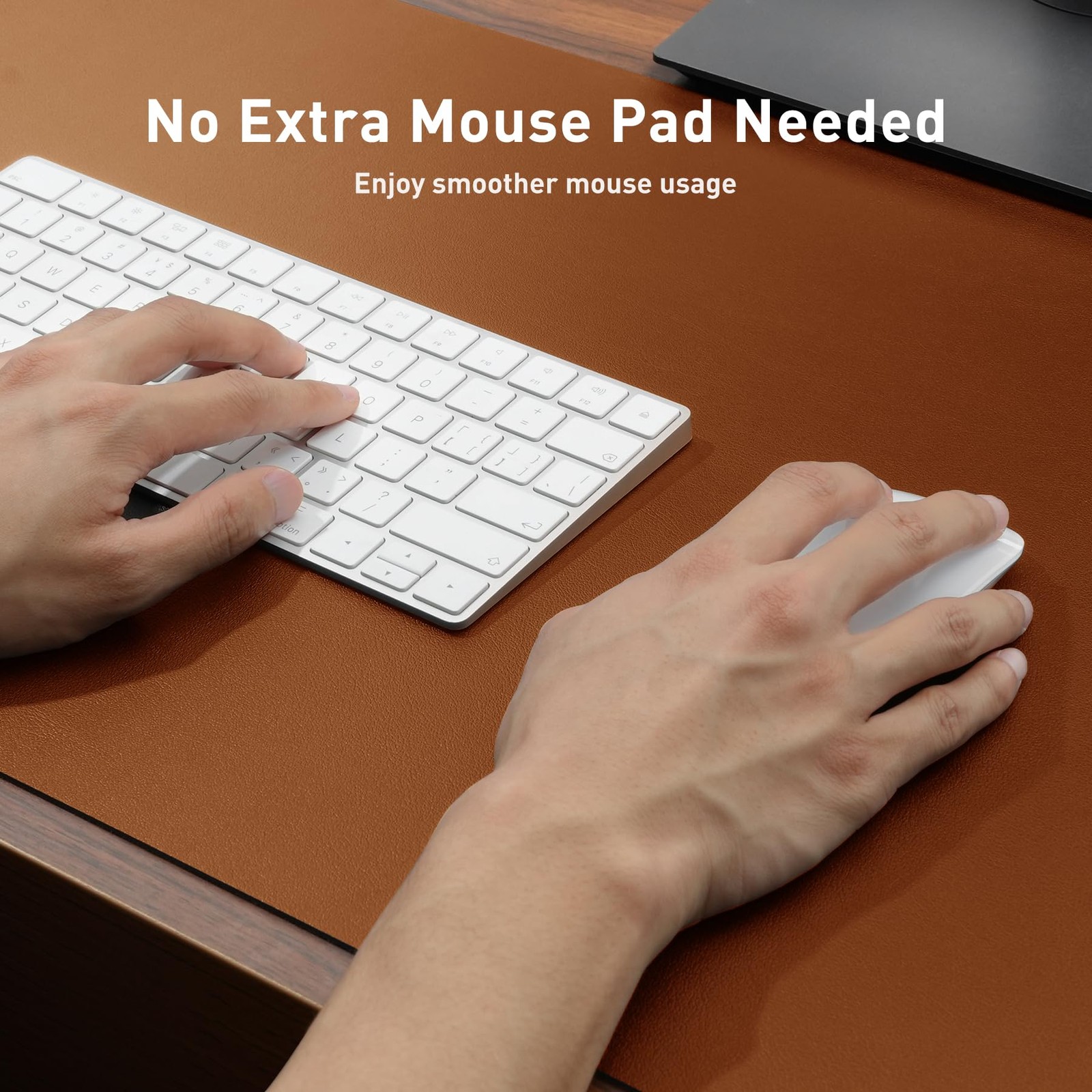 Aothia Leather Desk Pad Protector, Mouse Pad, Office 23.6″ x 13.7″, Brown