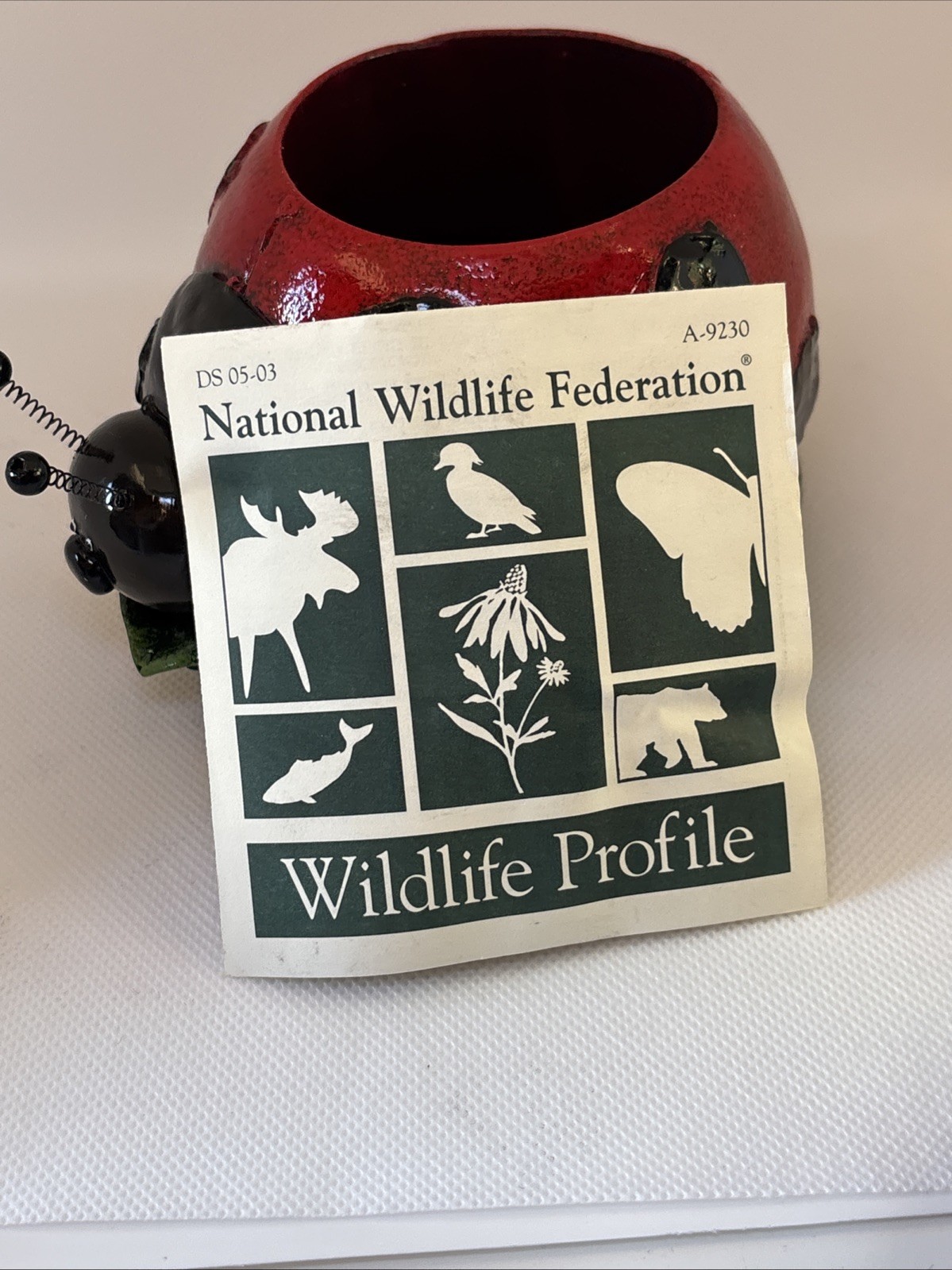 Vintage Ladybug Ceramic Desk Set. New Vintage. Wildlife Foundation Ranger Gift