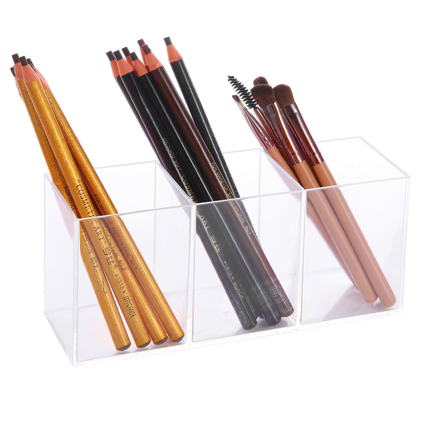 Clear Acrylic Silverware & Pen Organizer Caddy, Transparent Plastic Silverwar…