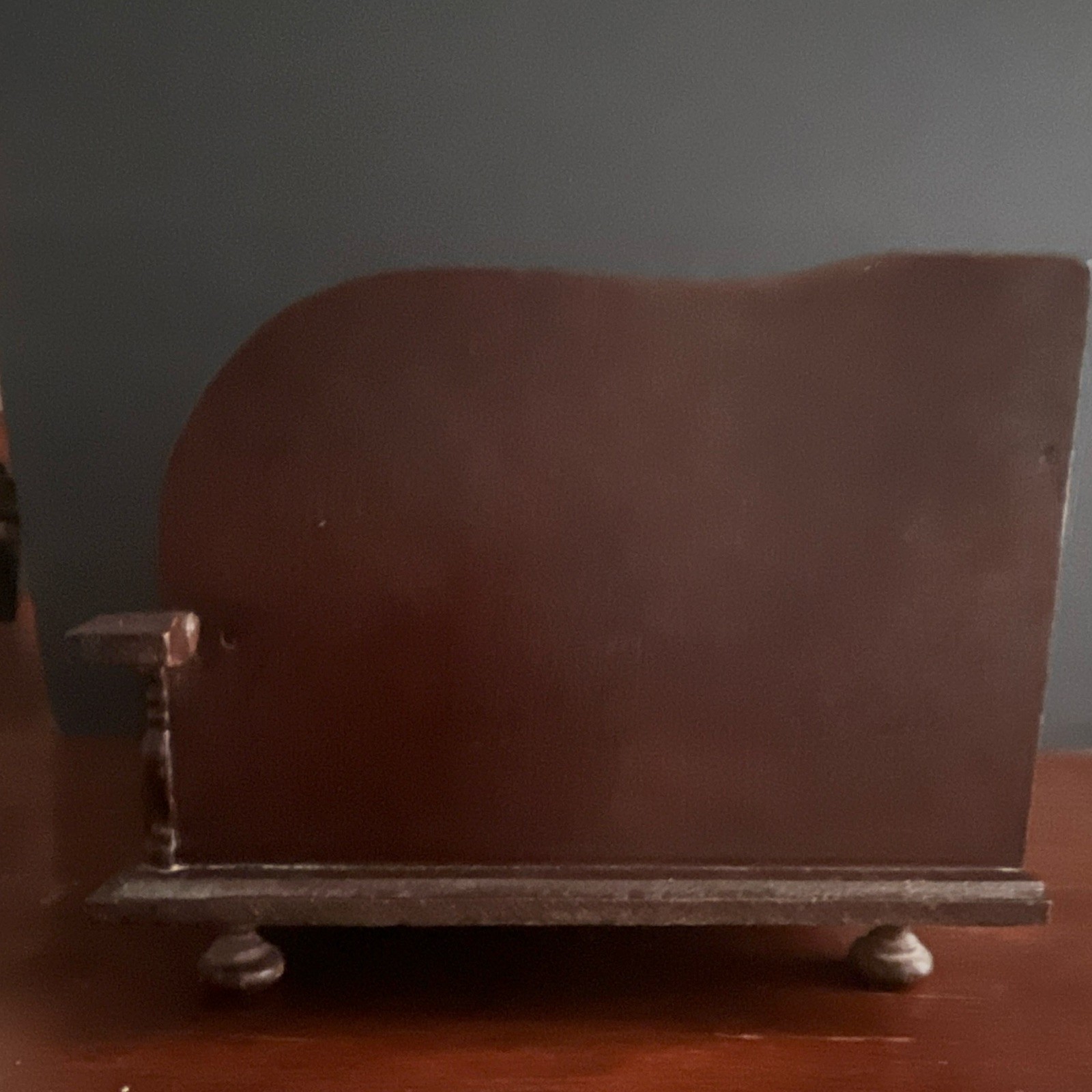 London Leather Wood Roll Top Desktop Organizer with Drawers