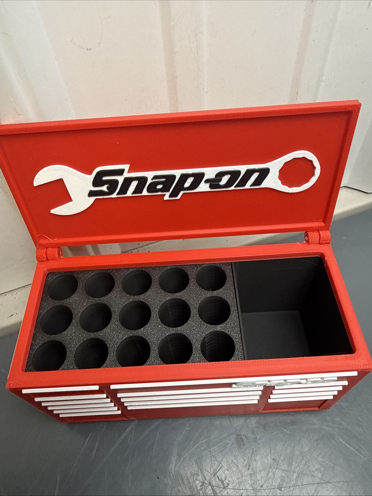 Snap-on Tool Box Pen Holder Garage Desk Organizer Man Cave Decor