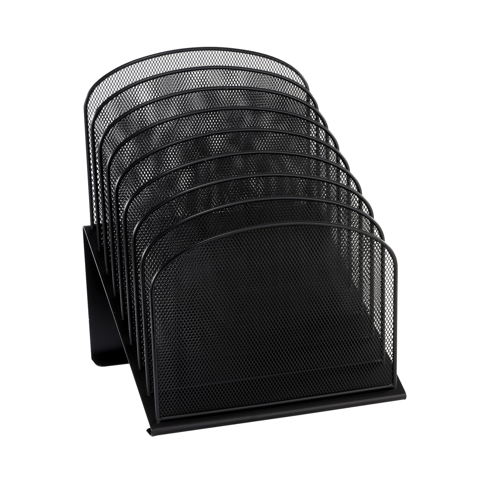 Safco Onyx Desk Organizer, 8 Tiered Vertical 8 Tier Vertical, Black