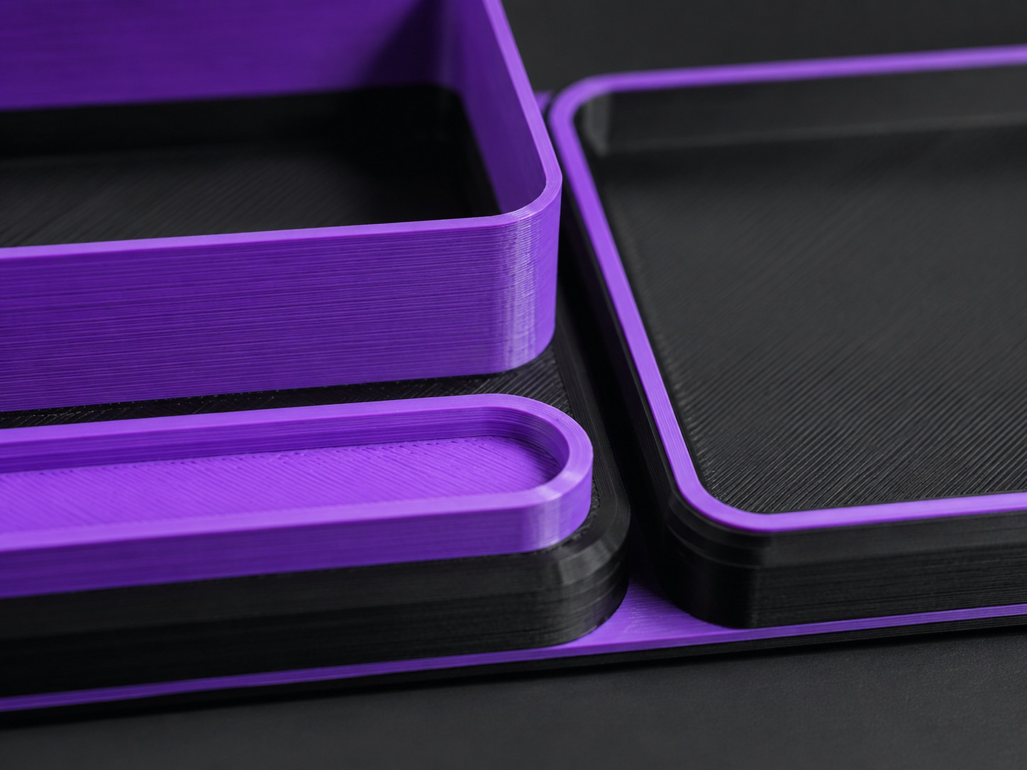 3D Printed Desk Organizer Phone Stand Pen Holder Professional Black Office Tray