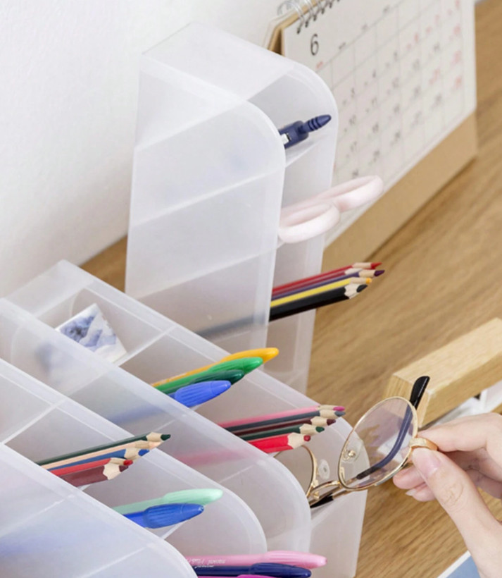 Minimalist Oblique Pen Holder – Multifunctional Desk Organizer for Office,School