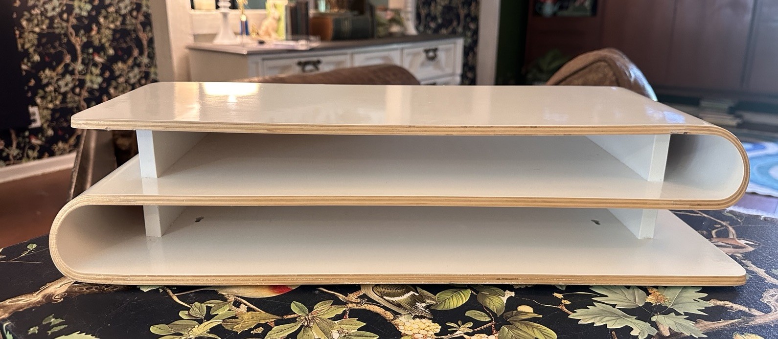 Anthropologie Desk Organizer Monitor Stand Modern White Workspace Style 58644253
