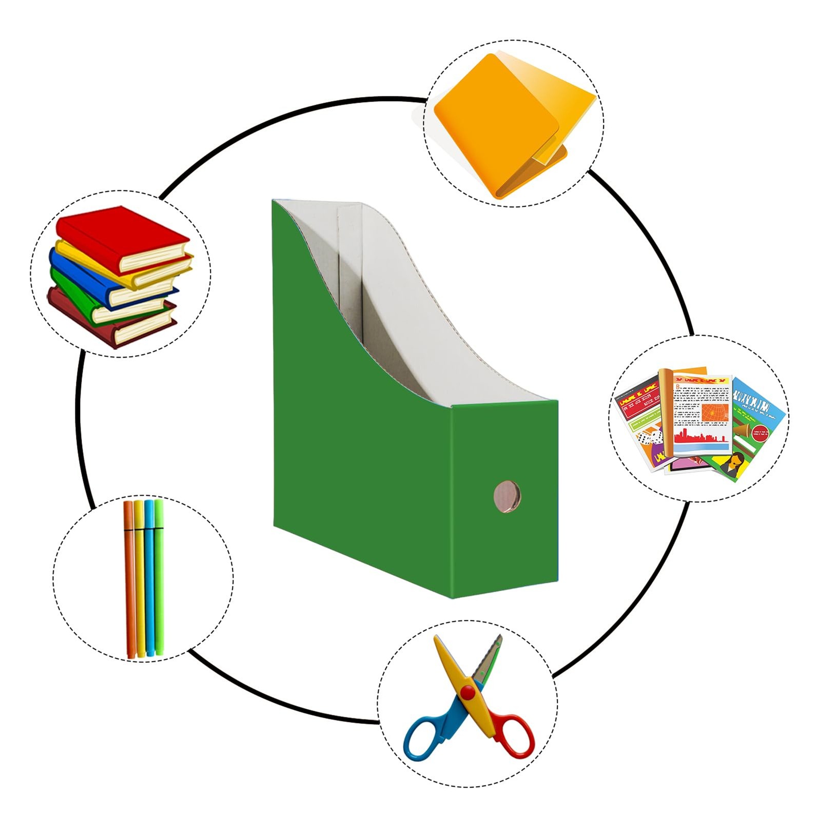 Magazine File Folder Holder for Desk, Book Bins for Classroom Library,Office,Hom