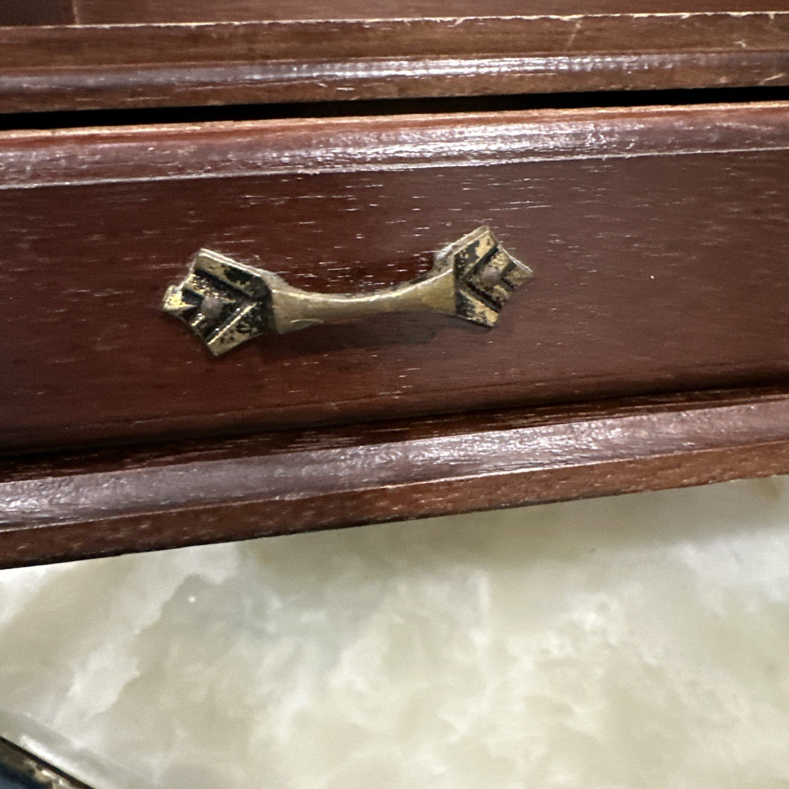 Vtg Roll Top Desk Organizer Tambour Valet Jewelry Box Drawer Made in Japan