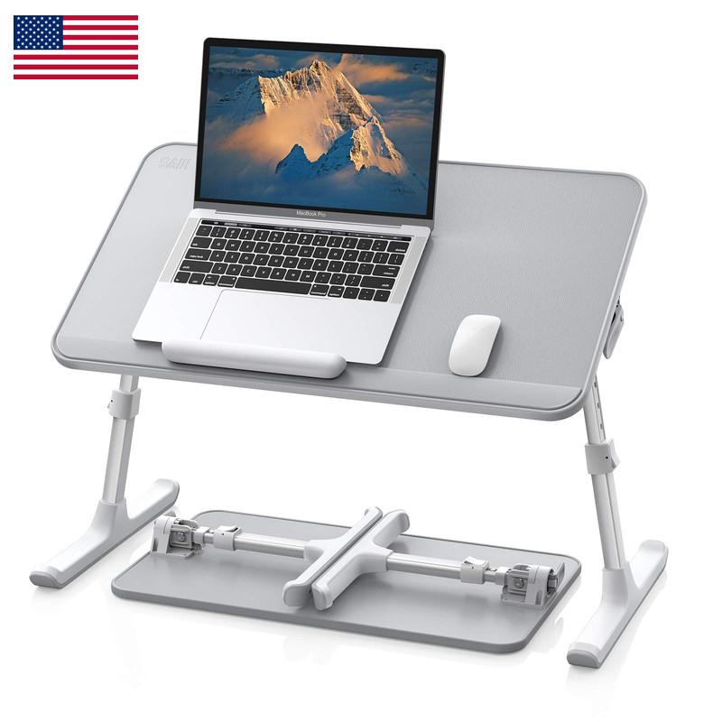Saiji Leather Lap Desk Laptop Bed Tray Table Adjustable Laptop Stand For Bed