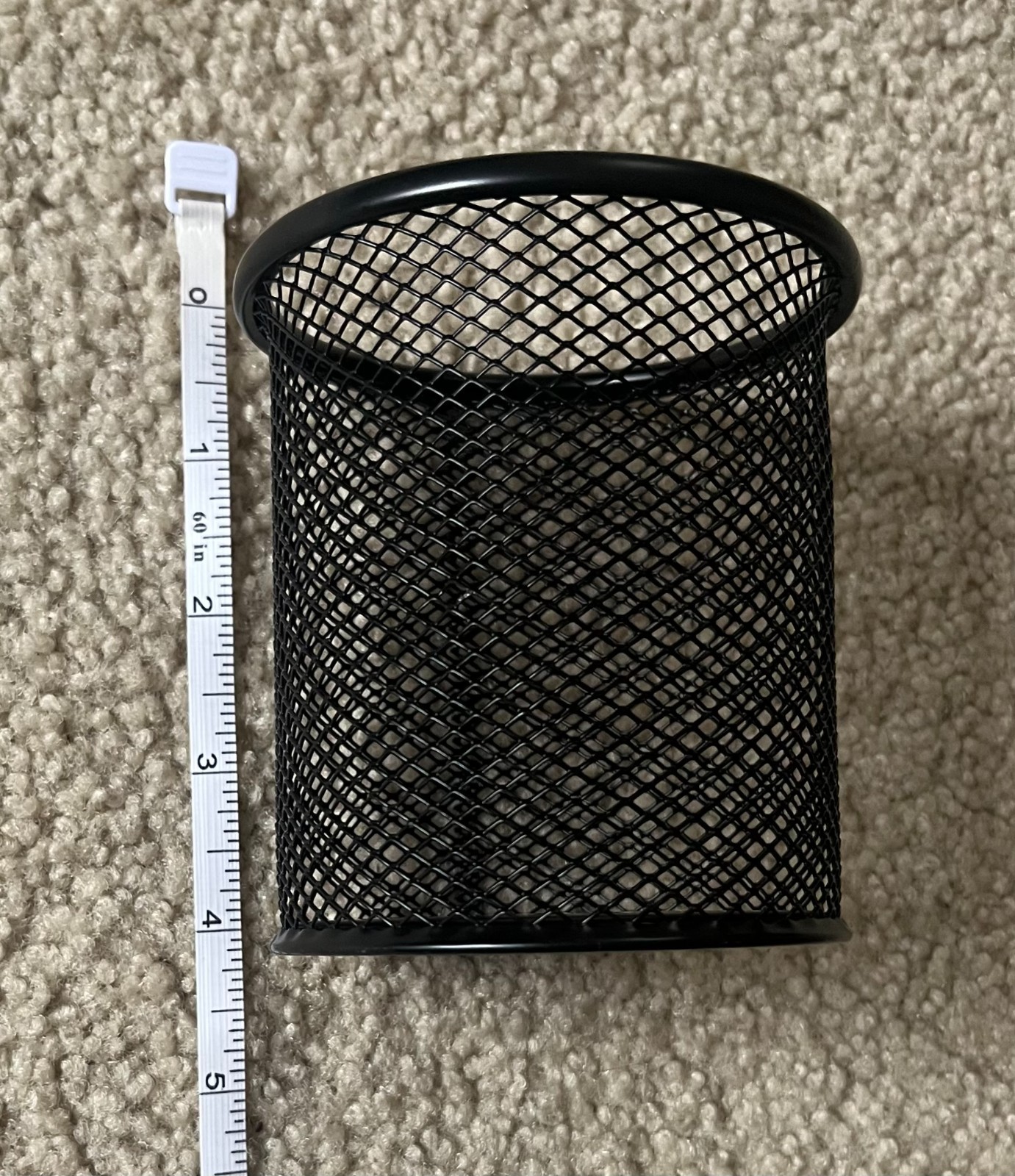 Black Mesh Metal Pen Holder 4″ x 3″ Pencil Cup Desk Office School Organization