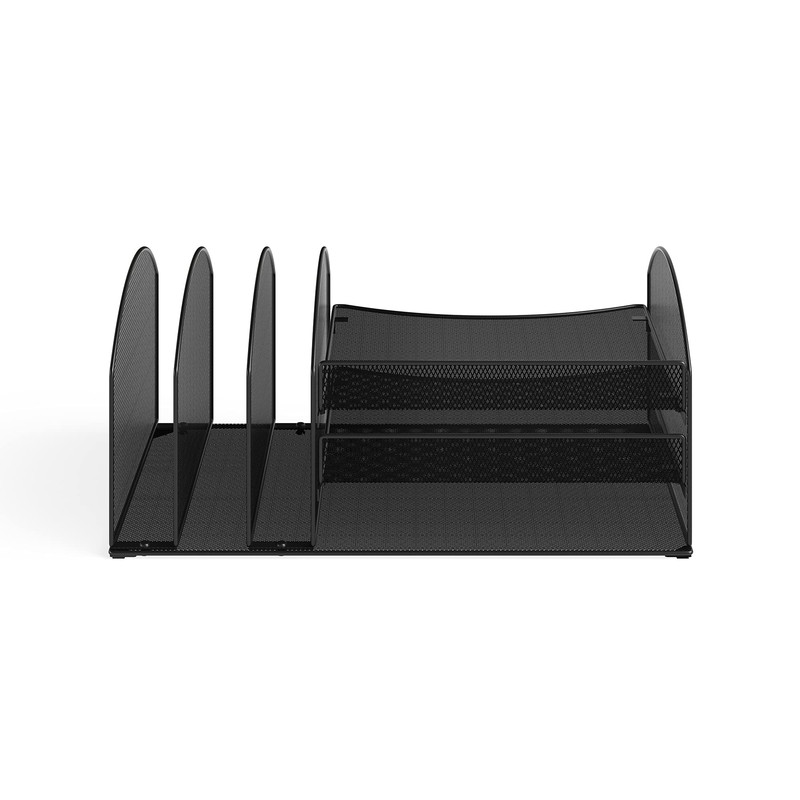 Safco 3213Blkd Onyx Steel Desk Organizer 3 Horizontal 3 Upright Sections