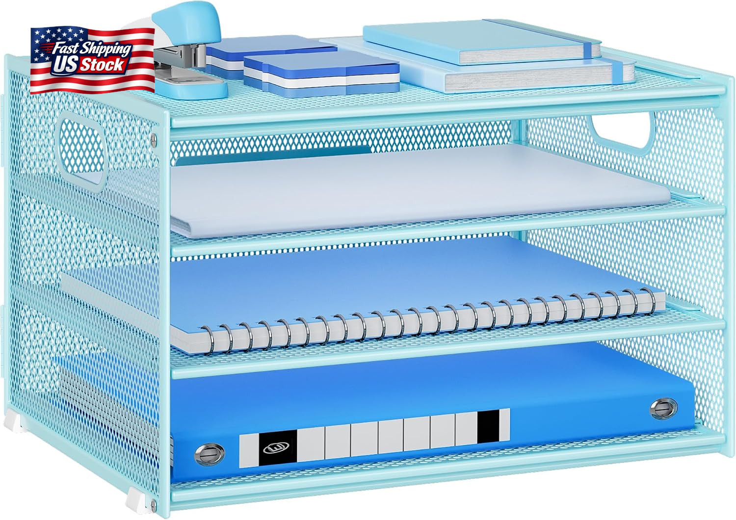 Lavatino 3-Tier Letter Tray Desk Organizer, Mesh Metal Paper File Tray Organizer