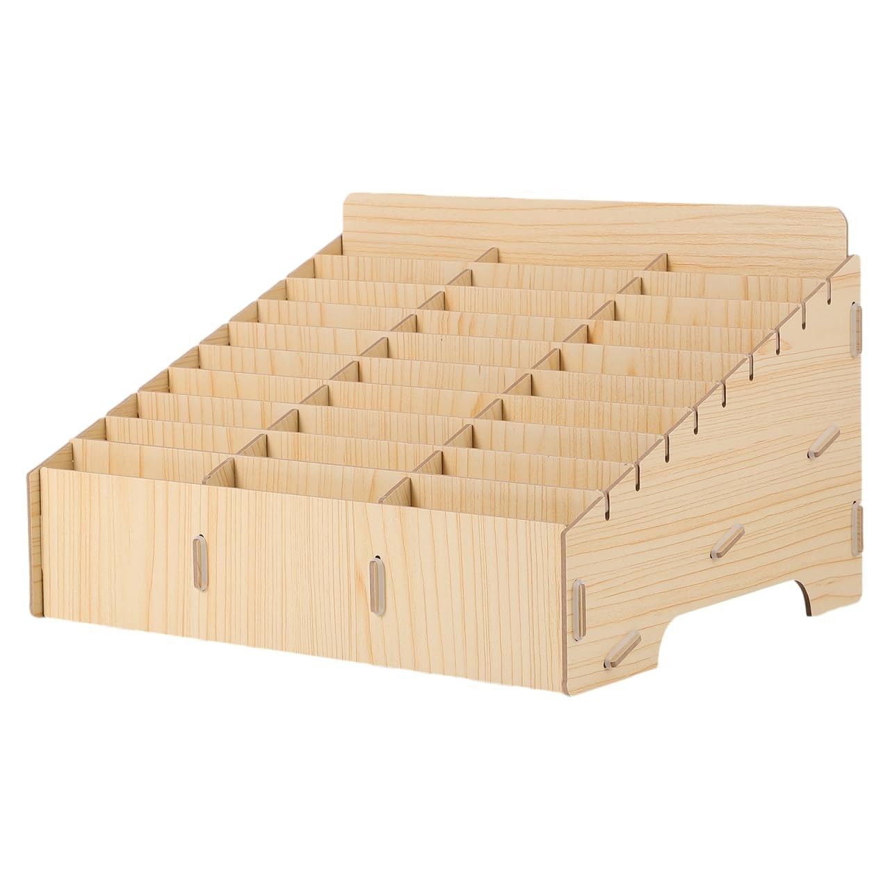 ULTECHNOVO 30-Slot Wooden Cell Phone Storage Box – Lockable Classroom Khaki