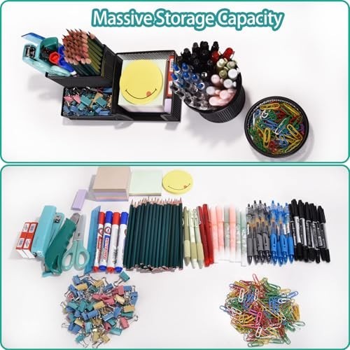 Mesh Desk Organizer Set of 3 – Pen Holder, Sticky Note Holder, Pencil Cup & Pape