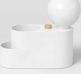 Room Essentials Orb Shade 2-in-1 Desk Organizer Lamp White Gold Touch Button