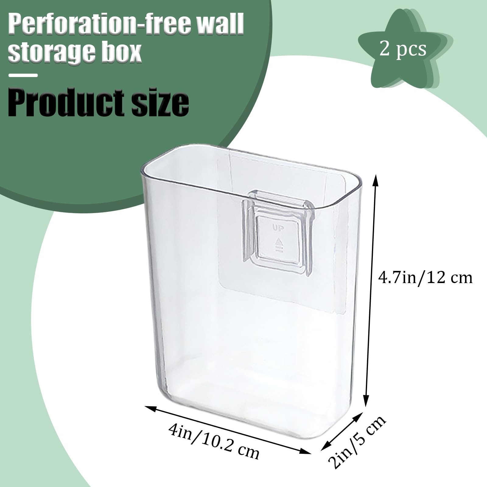 2 Pack Clear Wall Mount Remote Control Pen Holder No Drilling, Adhesive Acryl…