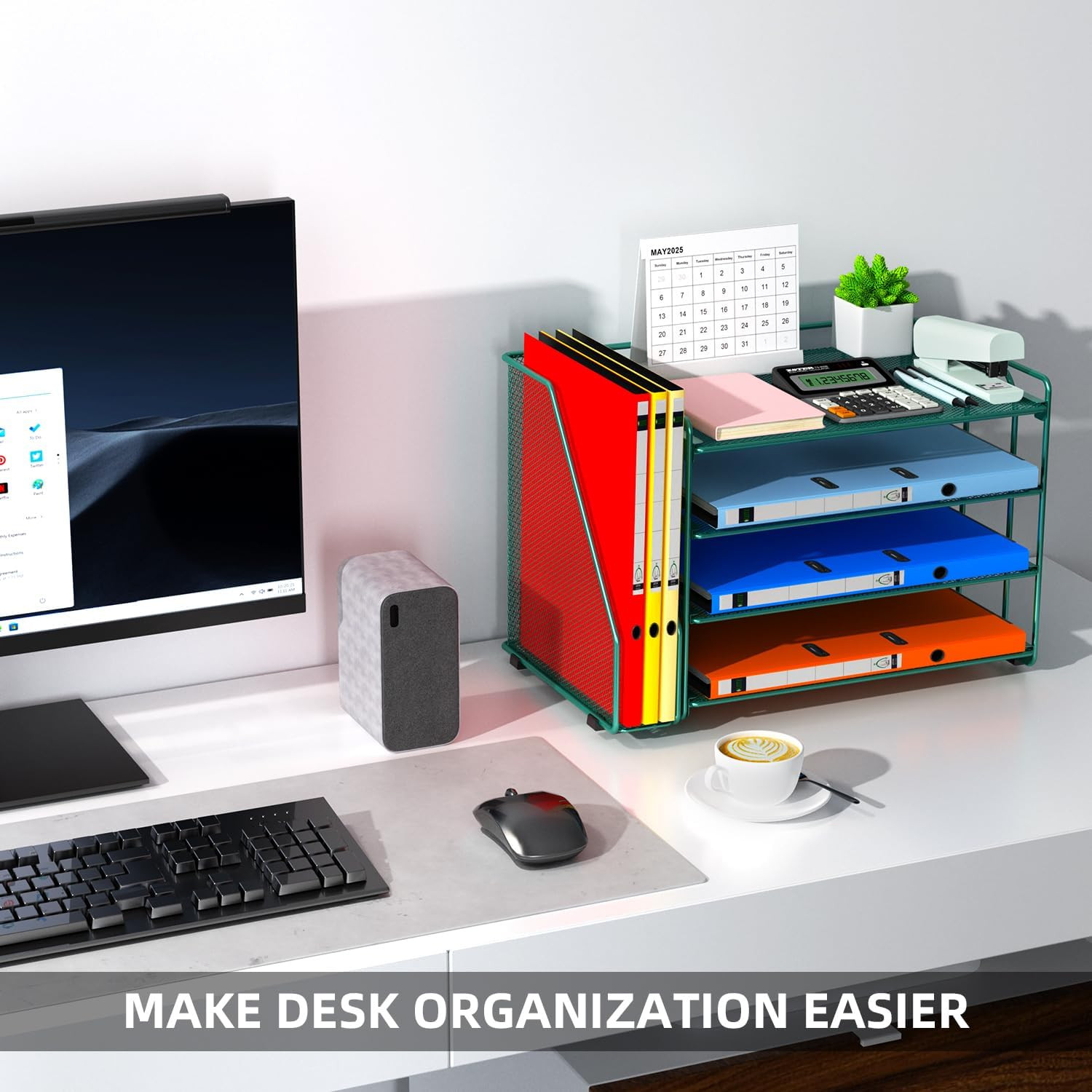 Paper Organizer, Desk Organizers and Accessories for Desk with File Organizer, D
