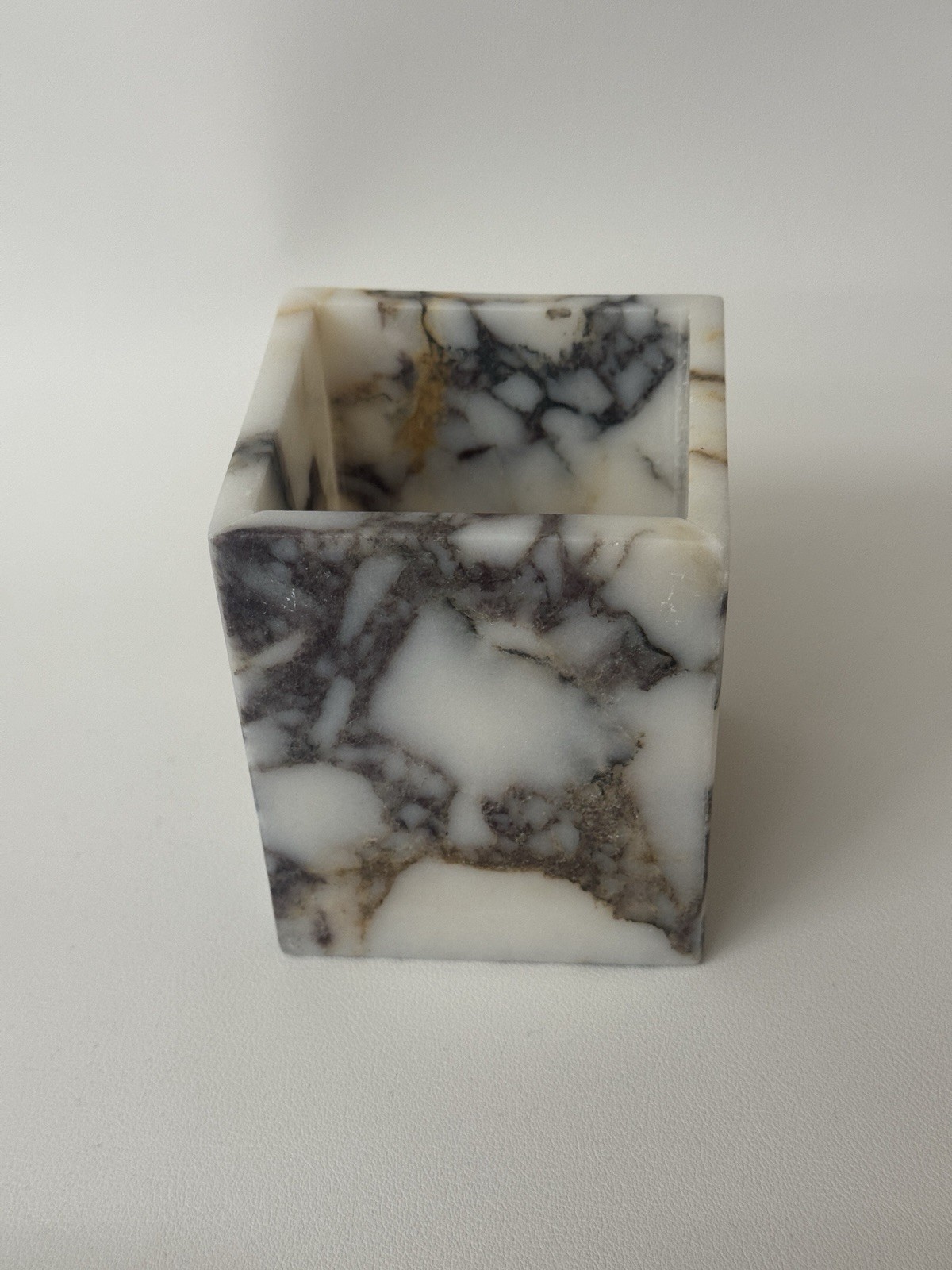 Marble Makeup Brush Holder – Calacatta Viola Marble Candle Toothbrush Cup
