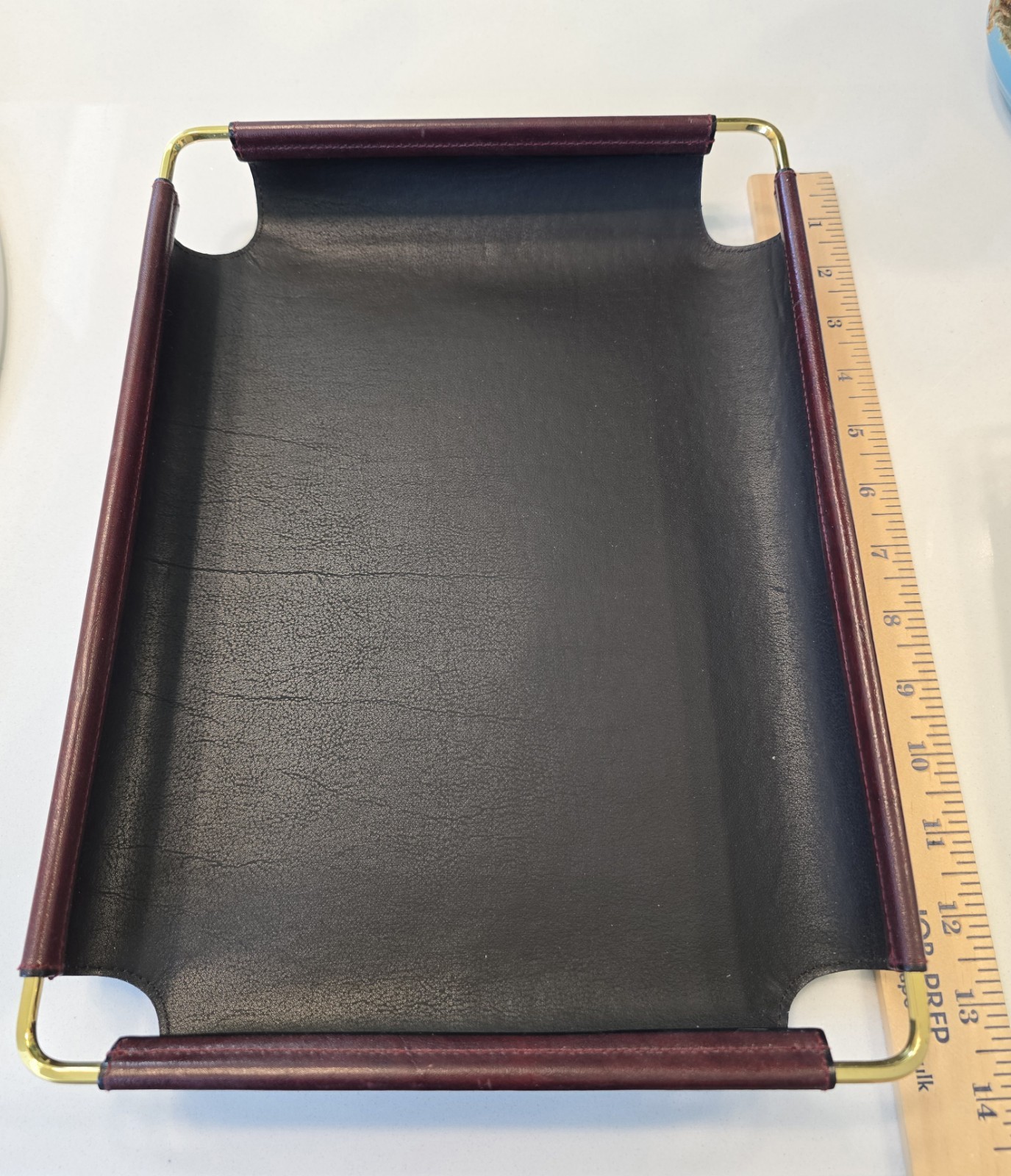 Gold Pfeil Burgundy Leather Desk Organizer Set