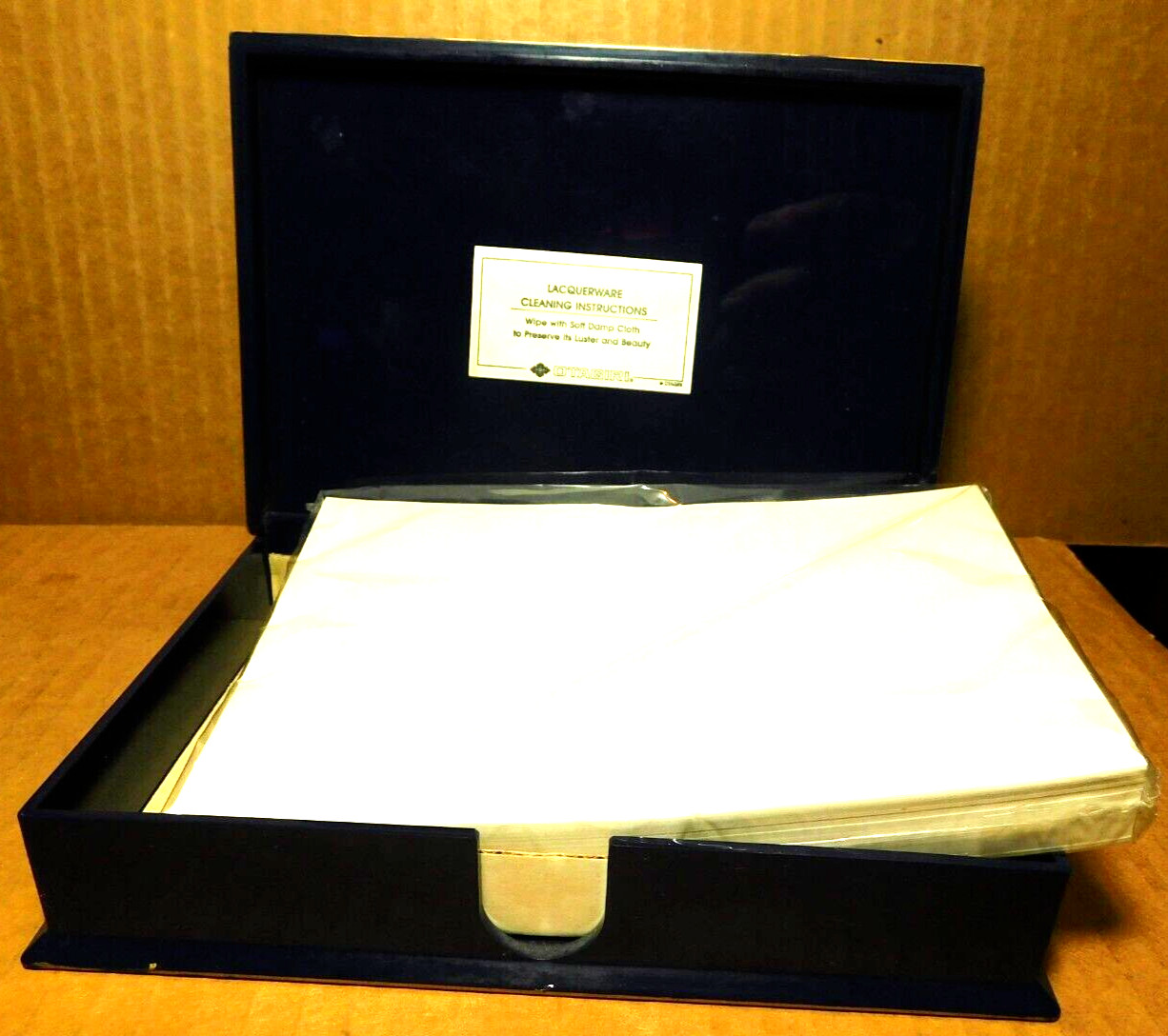OSS~Otigari Florentine Cobalt Blue Gold Trim Japan Judith Raices Desk Set 1980’s
