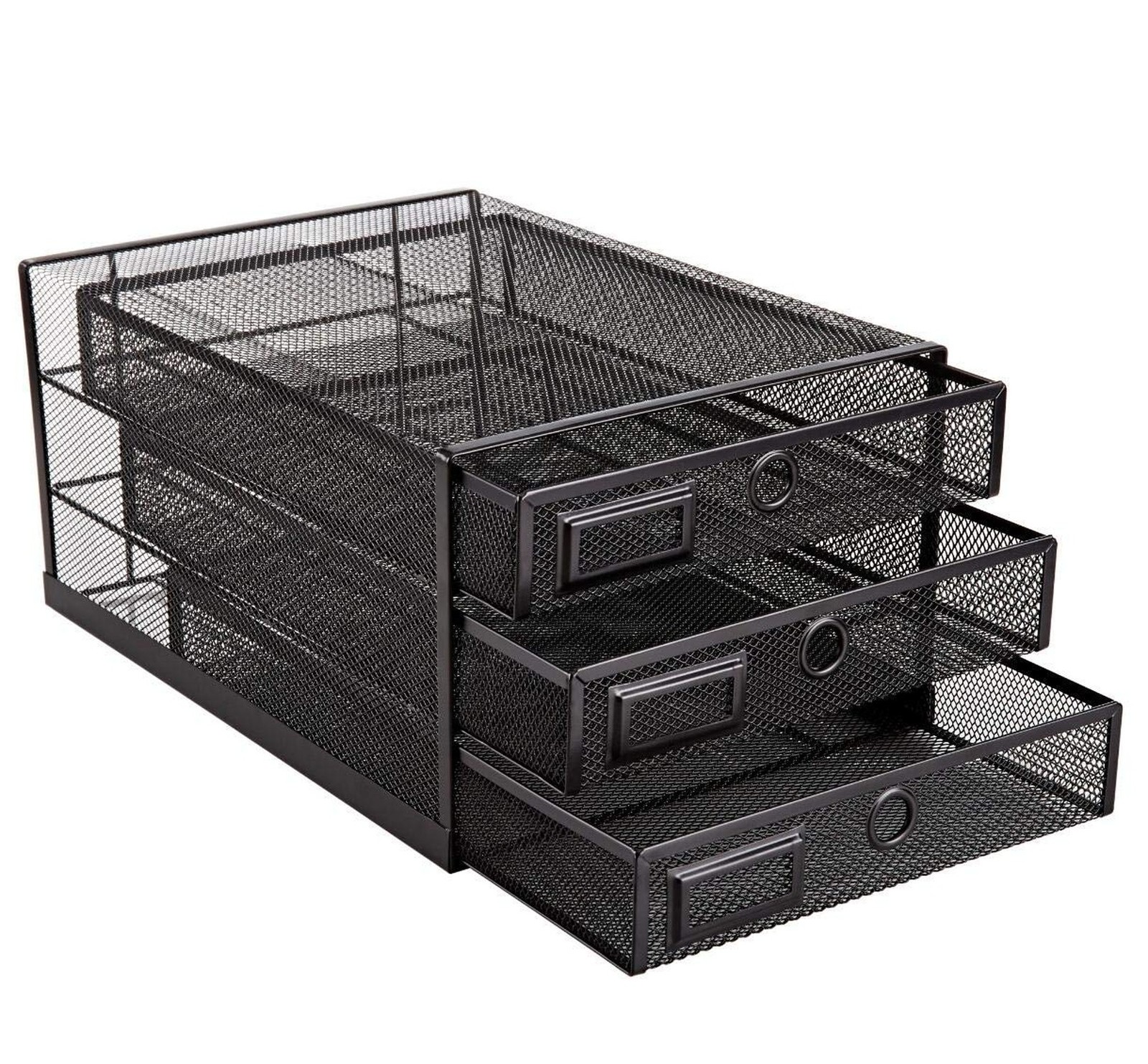 Annova Desk Organizer Wire Mesh 3 Tier Sliding Drawers Paper Sorter/Multifunc…