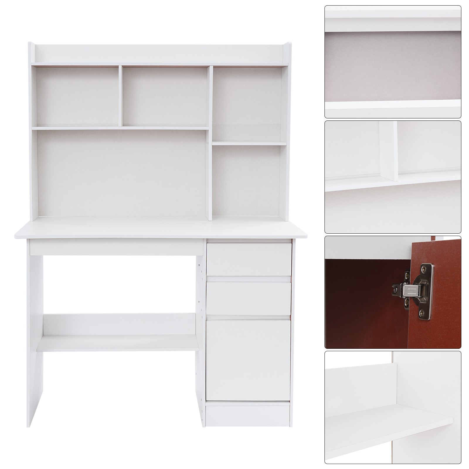 Home Office Desk, Modern Computer Desk, Rectangular Wood Office Desk