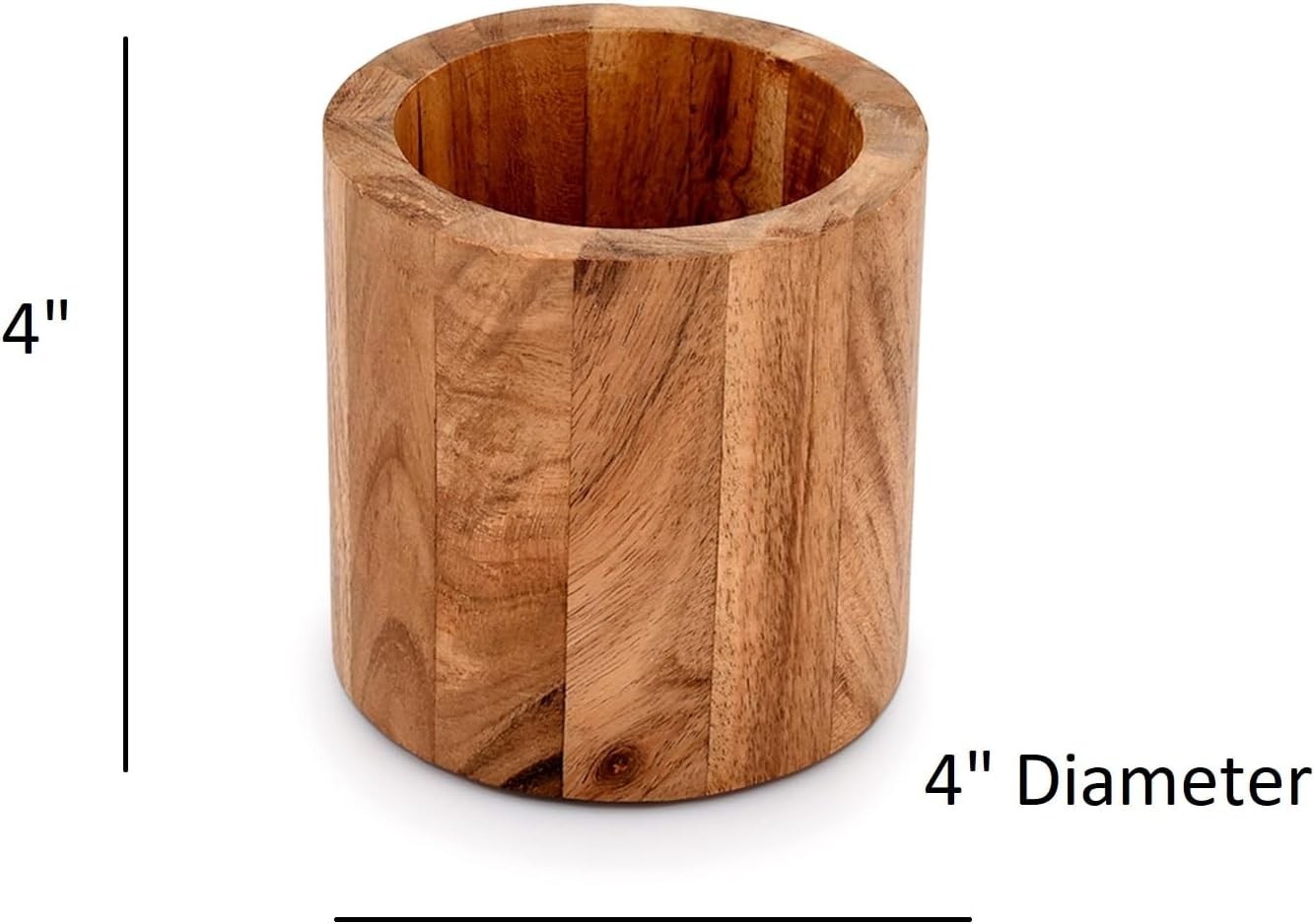 Acacia Wood Pencil/Pen Holder for desk, Round Desktop Organizer for Desk Mult…