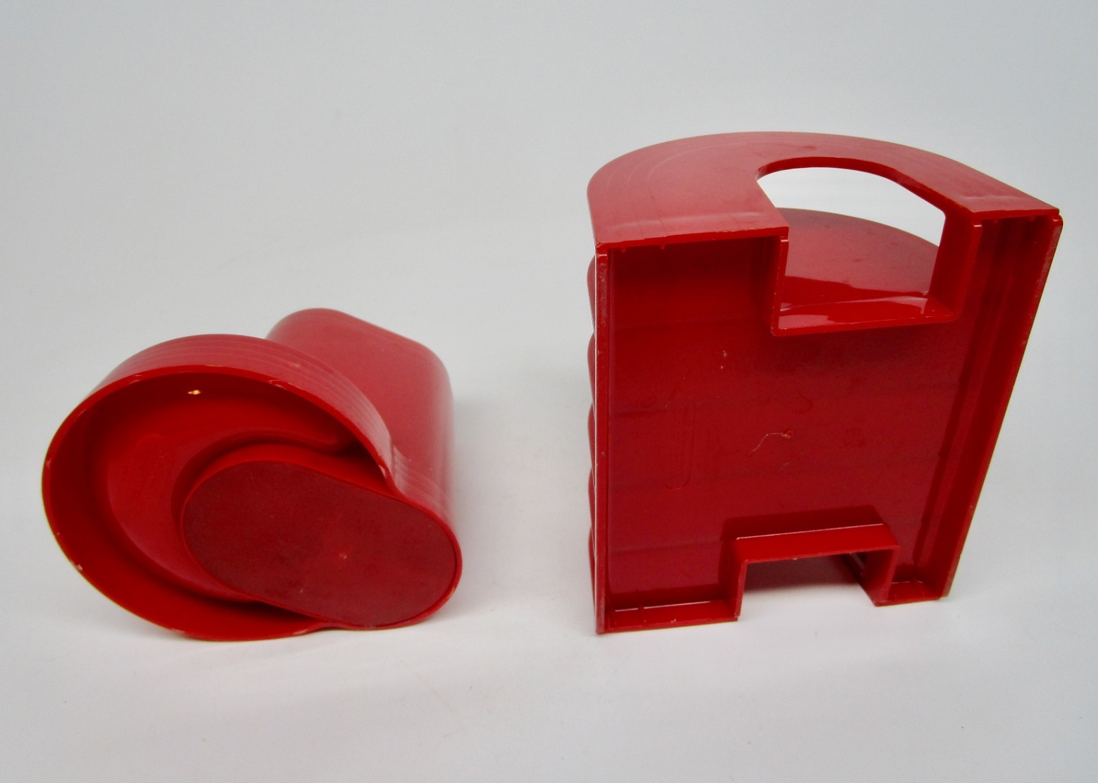 Vintage MCM pen pencil holder letter desk organizer red rainbow plastic Eldon