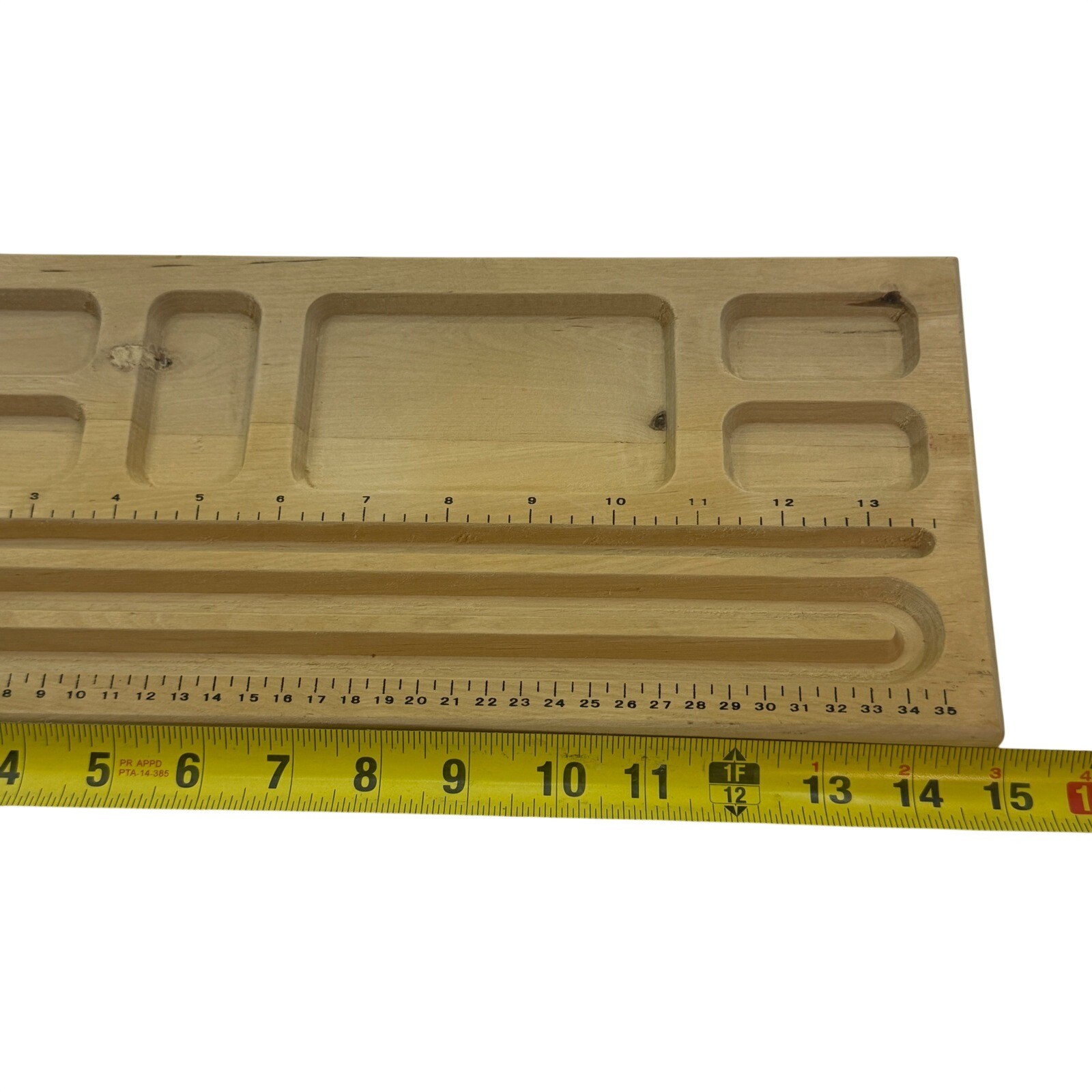 Pine Beading Jewelry Sorting & Measuring Tray w/ Seed Bead Compartments & Ruler