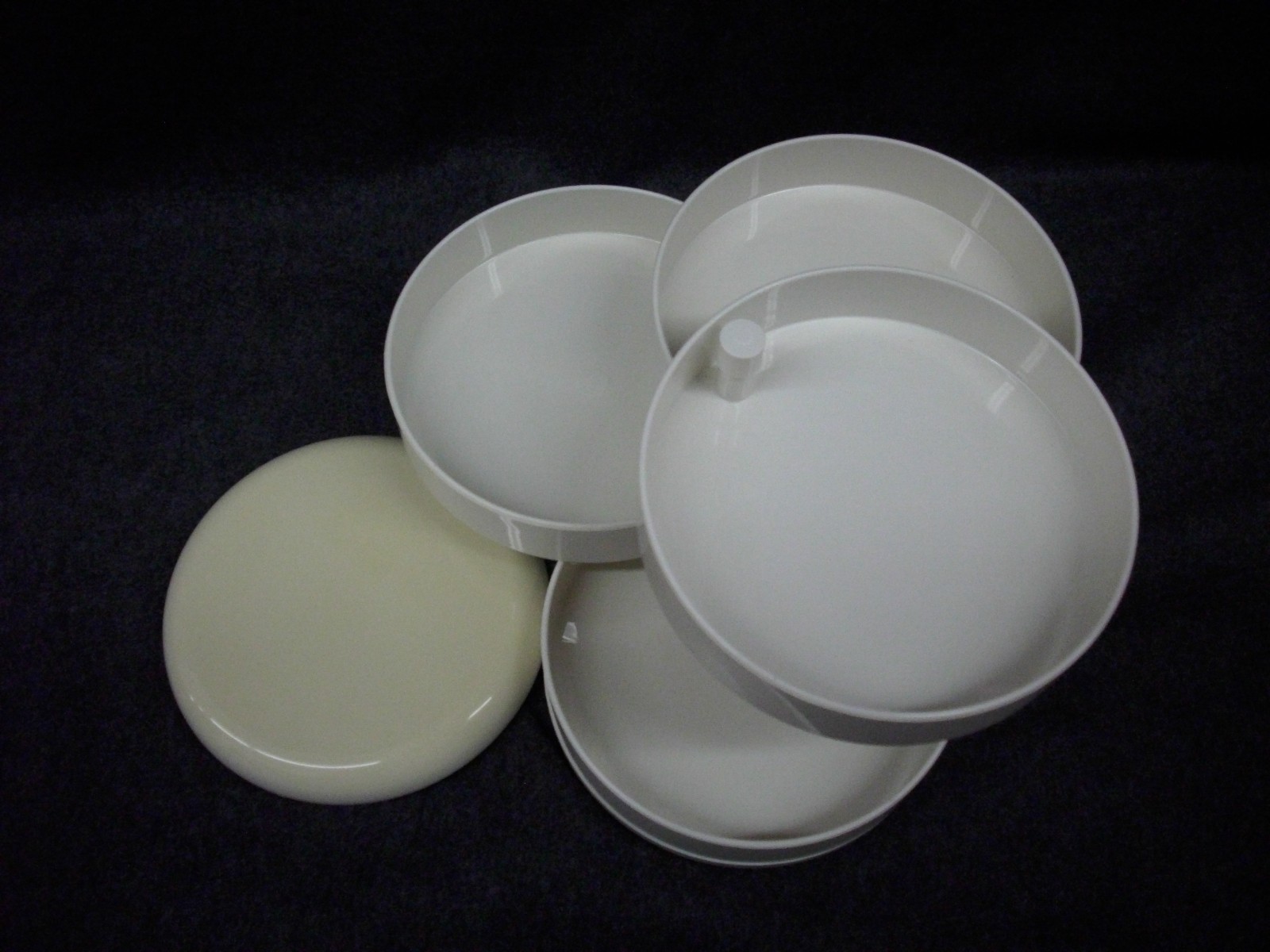 Vintage InterDesign White Swivel Office Desk Organizer Plastic Box Holder