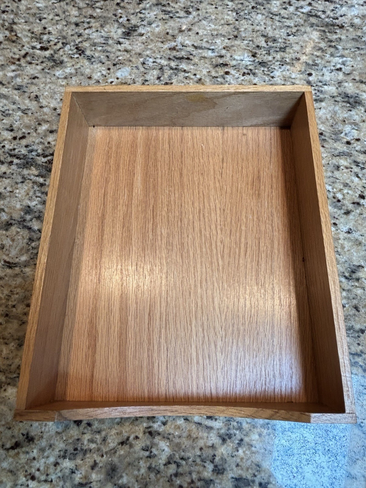 VTG MCM Oak Box Joint Letter Trays Carver Hedberg Pair Organizer 12.5×10.5×2.5″