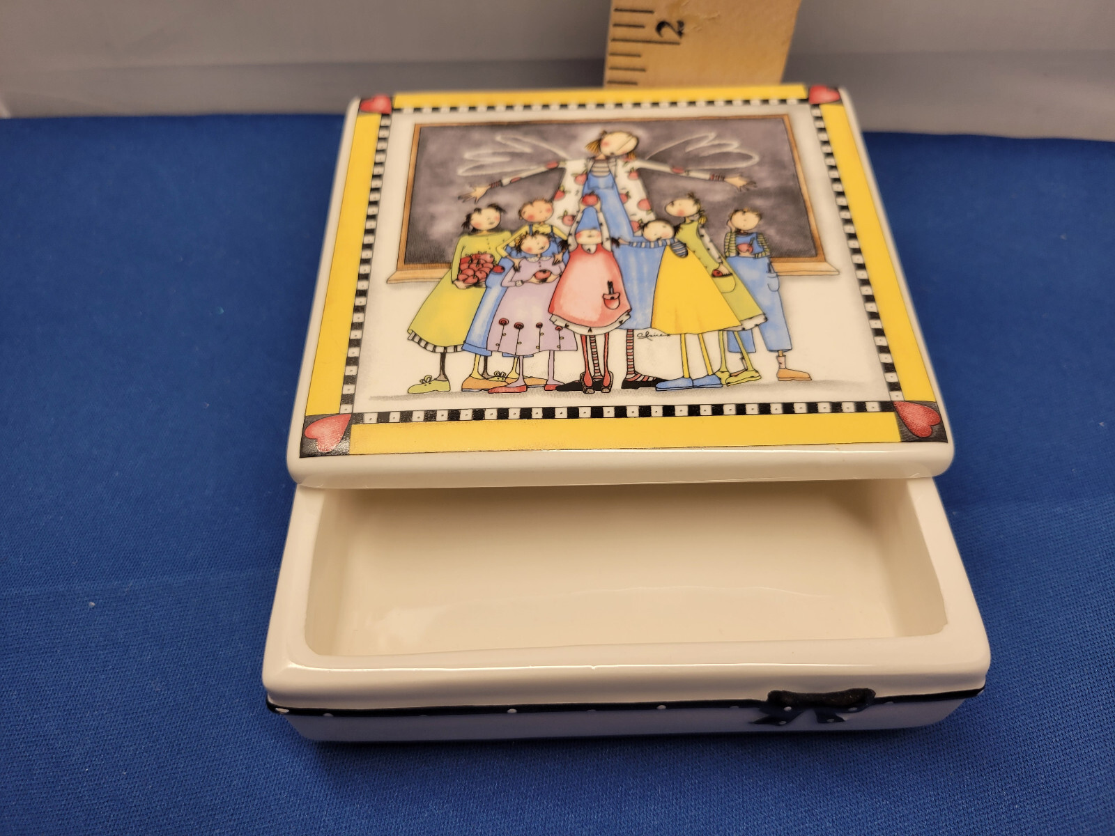 Teacher Box Desk Organizer Ceramic with Lid 4in. 265 306