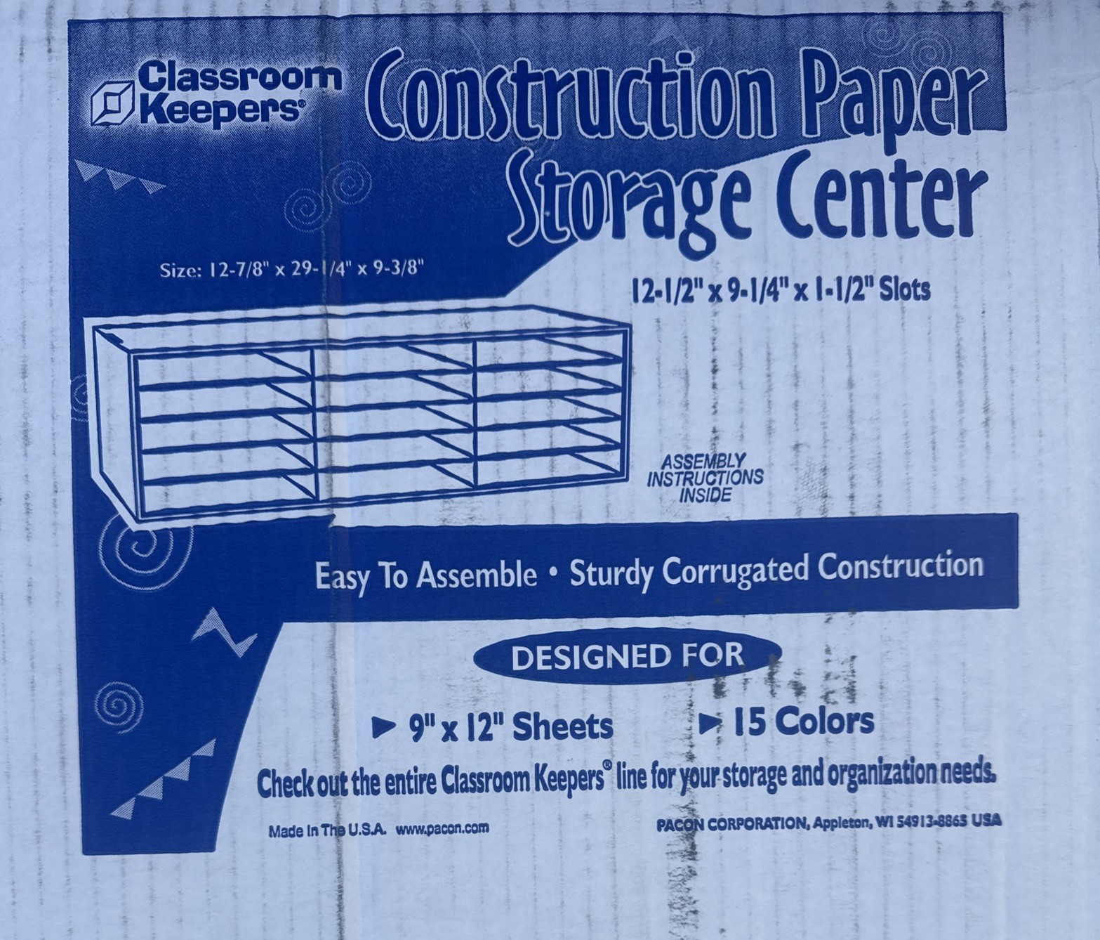 Pacon (PAC001310) Classroom Keepers Construction Paper Storage 15-slot 9×12
